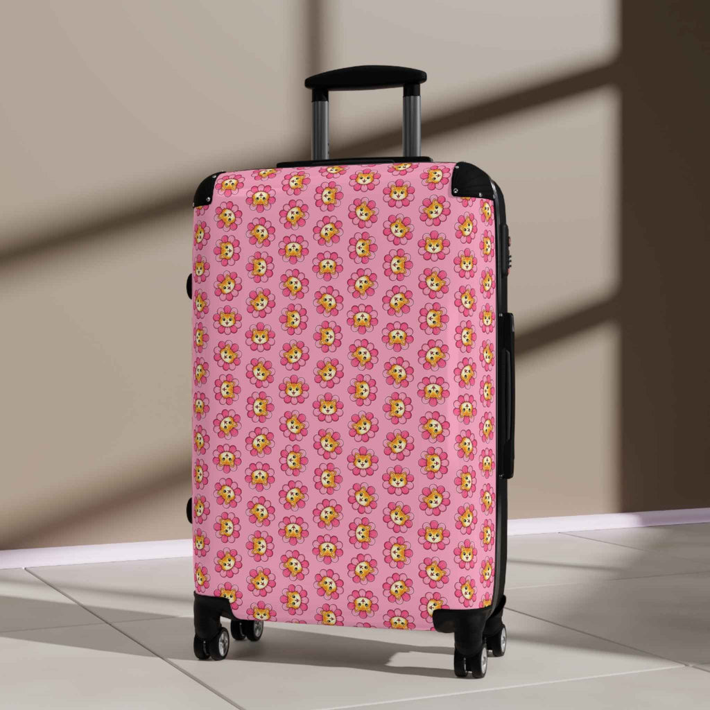 Pink Cat Flower Suitcase | Cute Chaos Travel Luggage - Bags, Suitcases - EpiAl's Shop