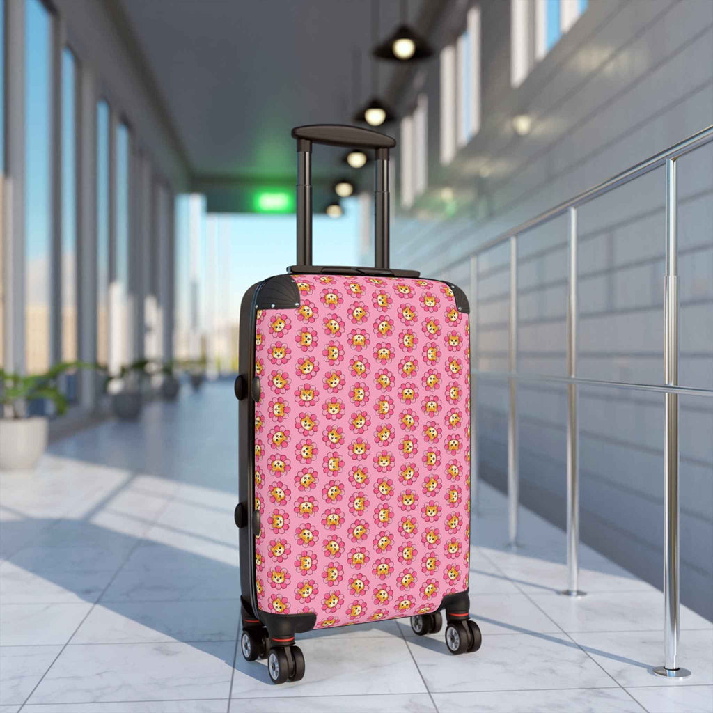 Pink Cat Flower Suitcase | Cute Chaos Travel Luggage - Bags, Suitcases - EpiAl's Shop