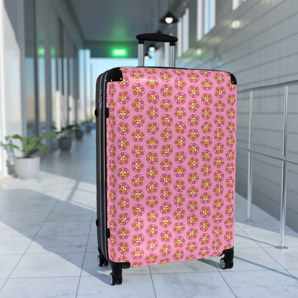 Pink Cat Flower Suitcase | Cute Chaos Travel Luggage - Bags, Suitcases - EpiAl's Shop