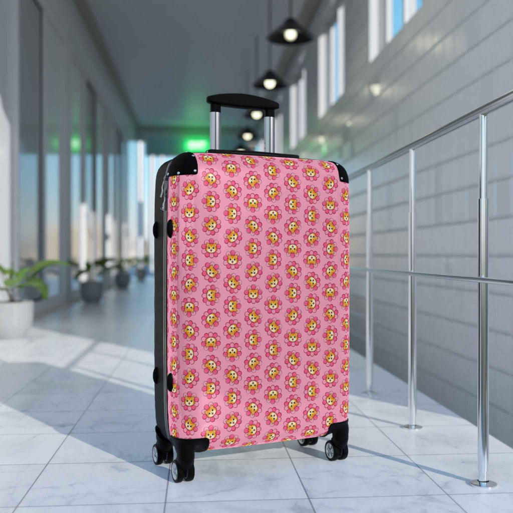 Pink Cat Flower Suitcase | Cute Chaos Travel Luggage - Bags, Suitcases - EpiAl's Shop