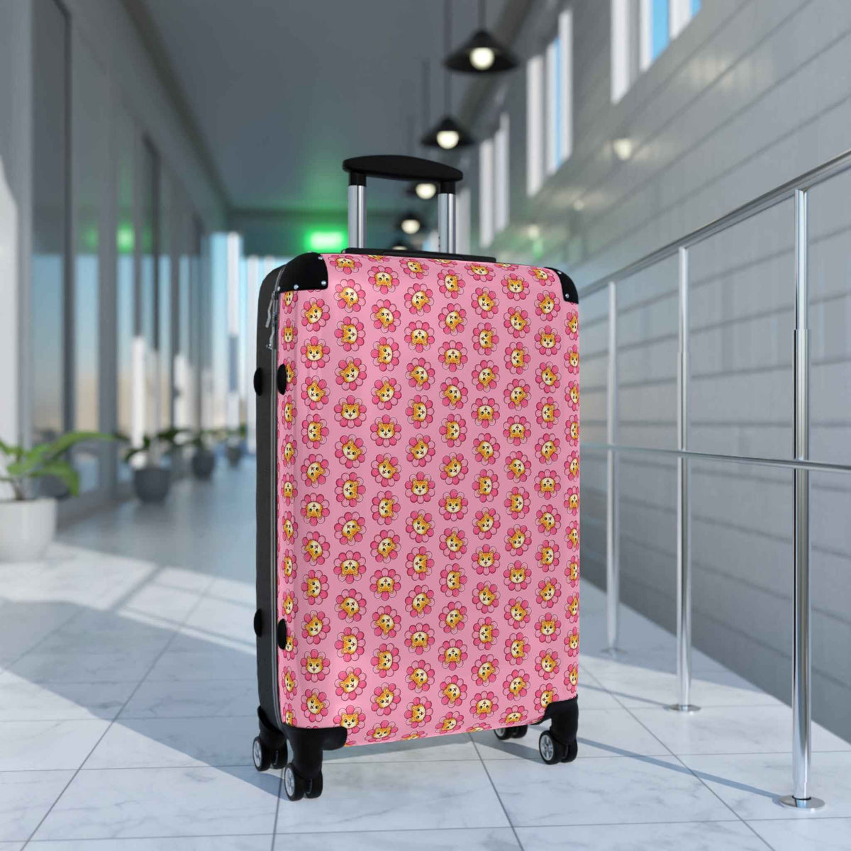 Pink Cat Flower Suitcase | Cute Chaos Travel Luggage - Bags, Suitcases - EpiAl's Shop