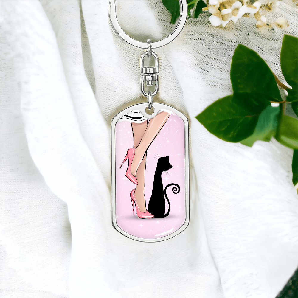 Pink Cat Lady Legs Keychain - Jewelry, Keychains - EpiAl's Shop