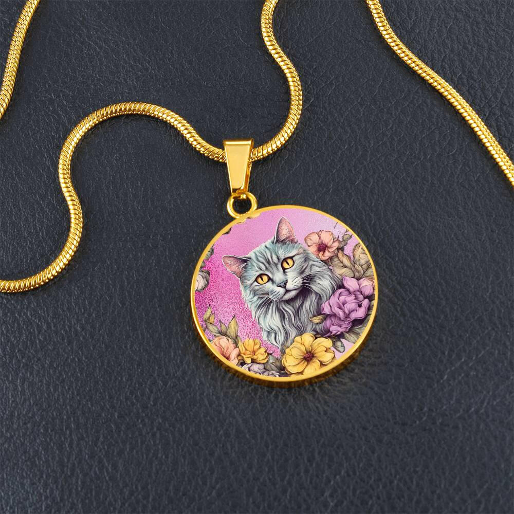 Pink Flower Kitty Necklace - Jewelry - Epileptic Al’s Shop