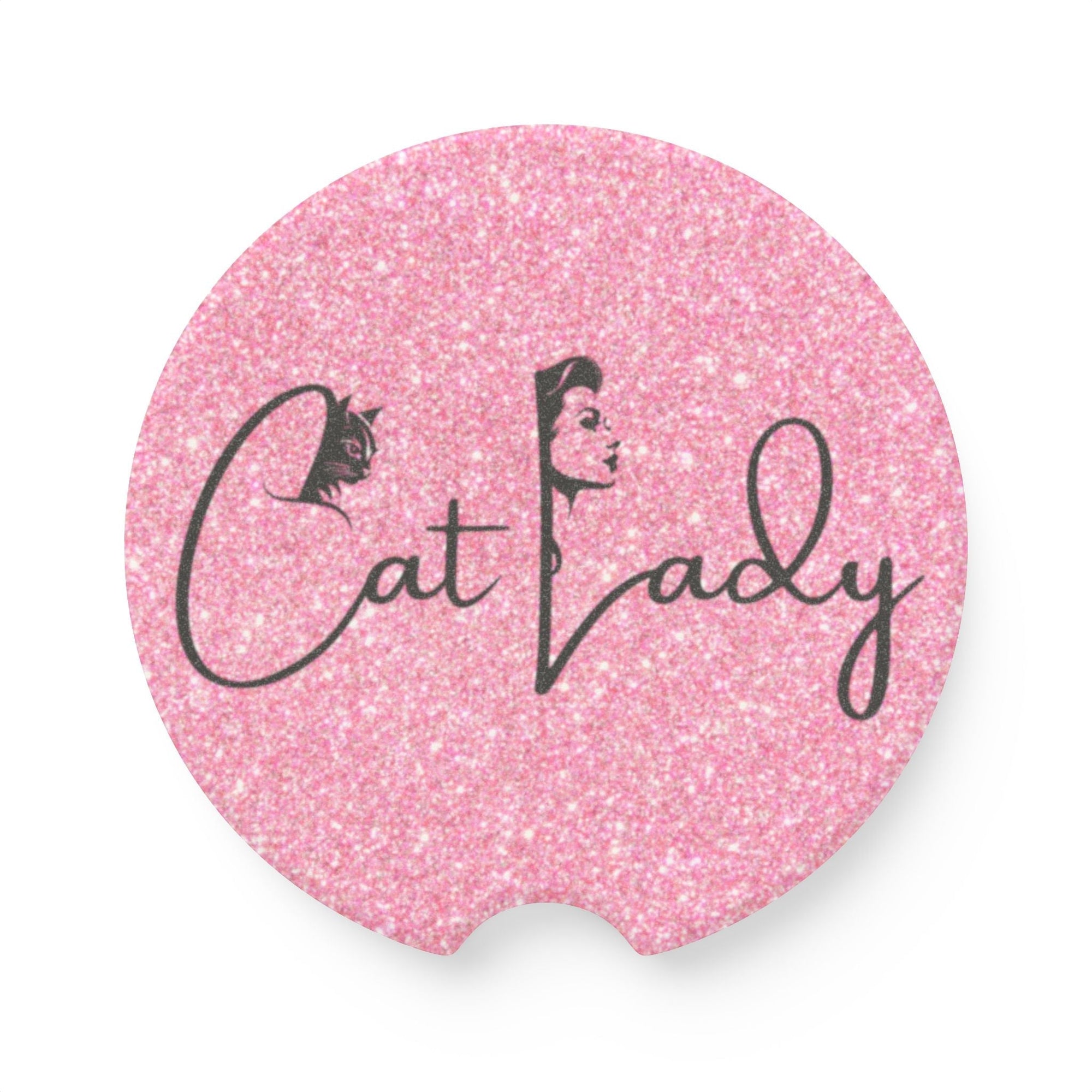 Pink Glitter Cat Lady Car Coaster - Fun & Stylish Accessory - Accessories, Auto, Spare Tire Covers - EpiAl's Shop