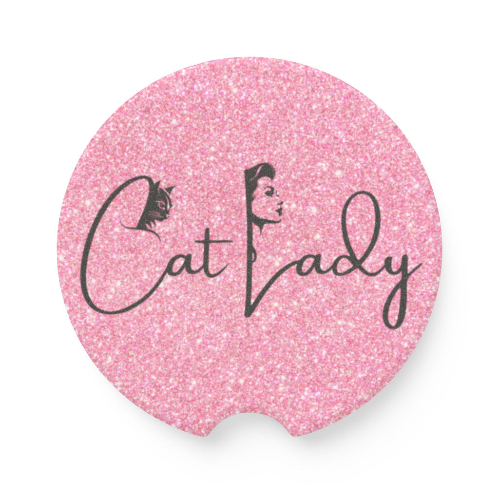 Pink Glitter Cat Lady Car Coaster - Fun & Stylish Accessory - Accessories, Auto, Spare Tire Covers - EpiAl's Shop