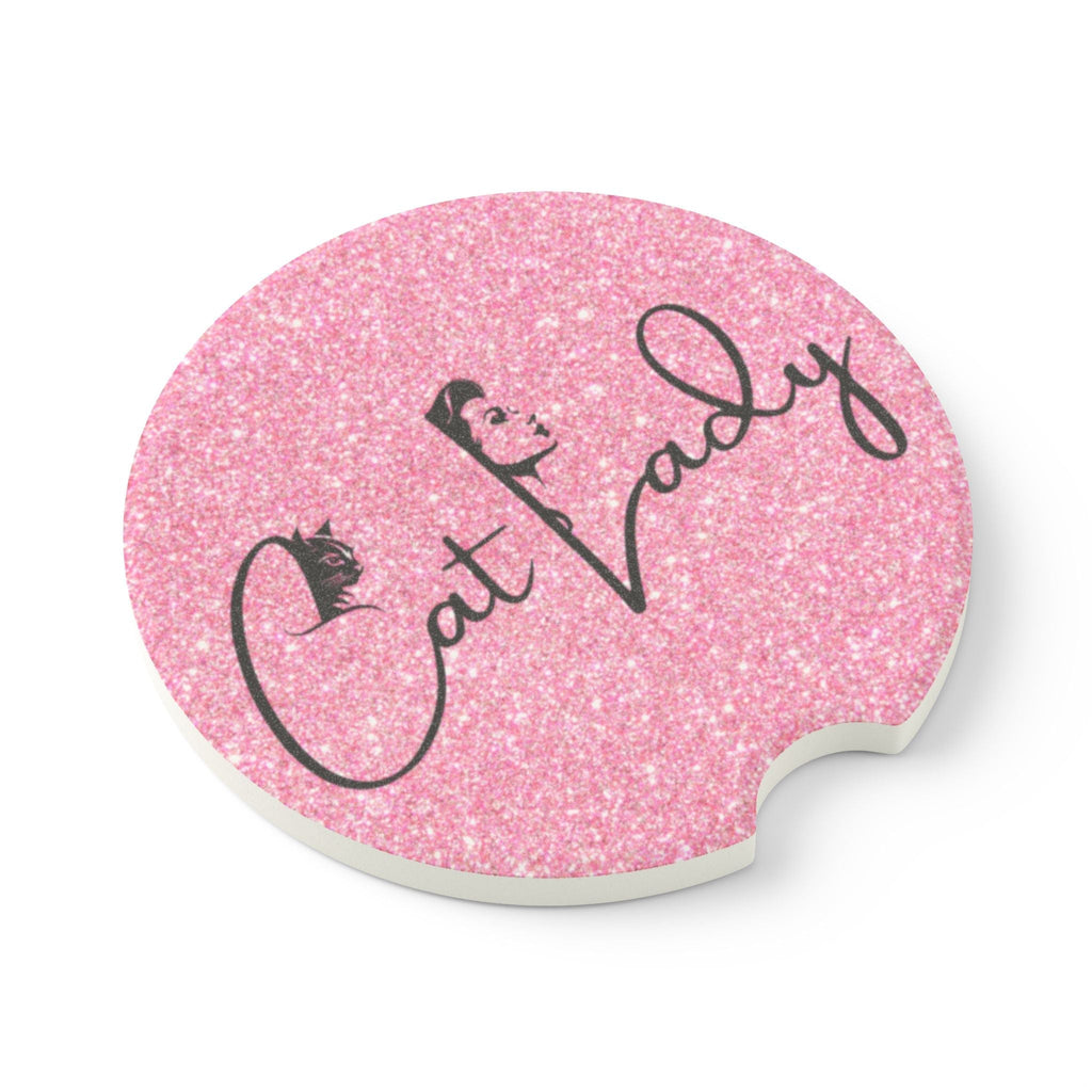 Pink Glitter Cat Lady Car Coaster - Fun & Stylish Accessory - Accessories, Auto, Spare Tire Covers - EpiAl's Shop