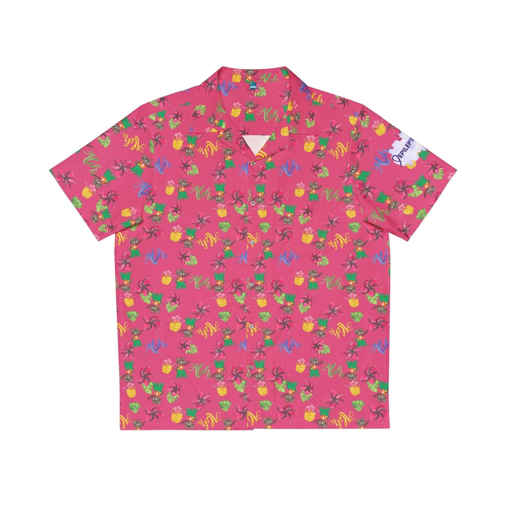 Pink Hula Cat Hawaiian Shirt for Fun Summer Vibes - EpiAl's Shop