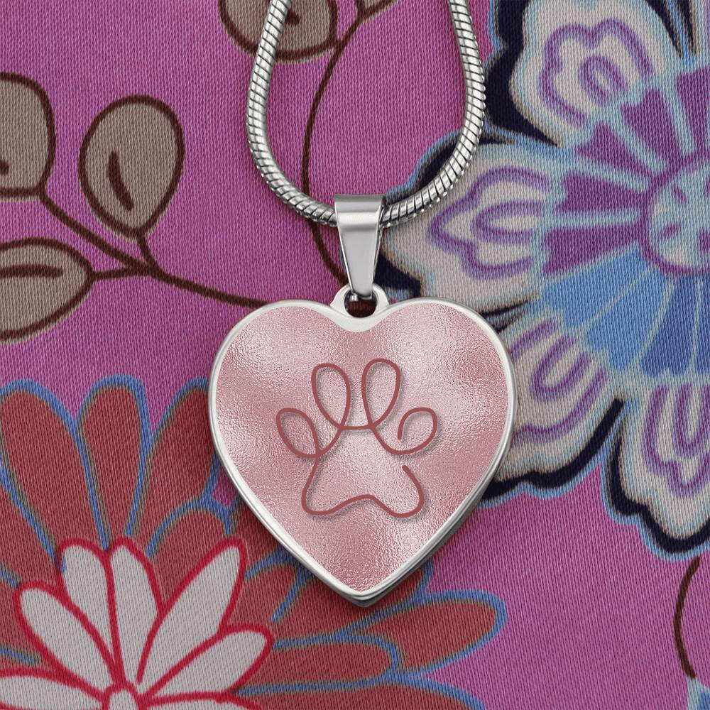 Pink on Pink Paw Necklace - Jewelry - Epileptic Al’s Shop