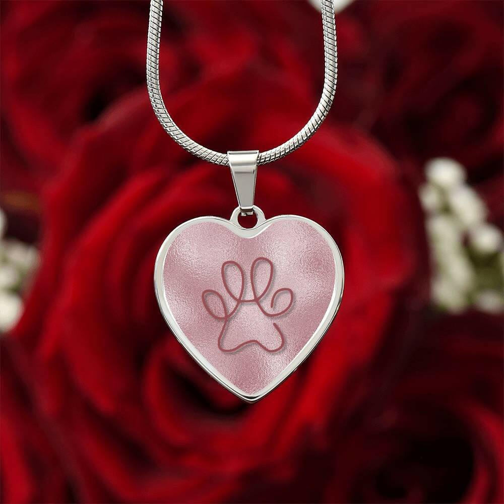 Pink on Pink Paw Necklace - Jewelry - Epileptic Al’s Shop