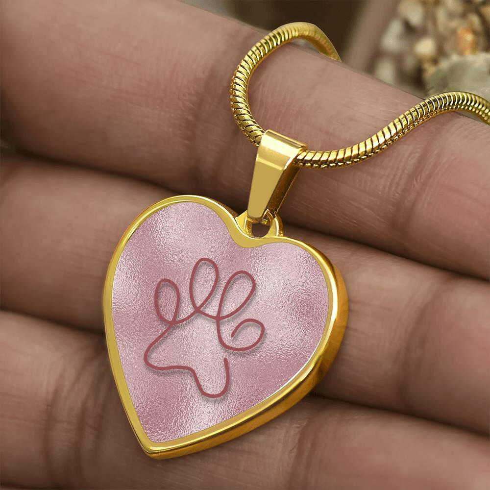 Pink on Pink Paw Necklace - Jewelry - Epileptic Al’s Shop