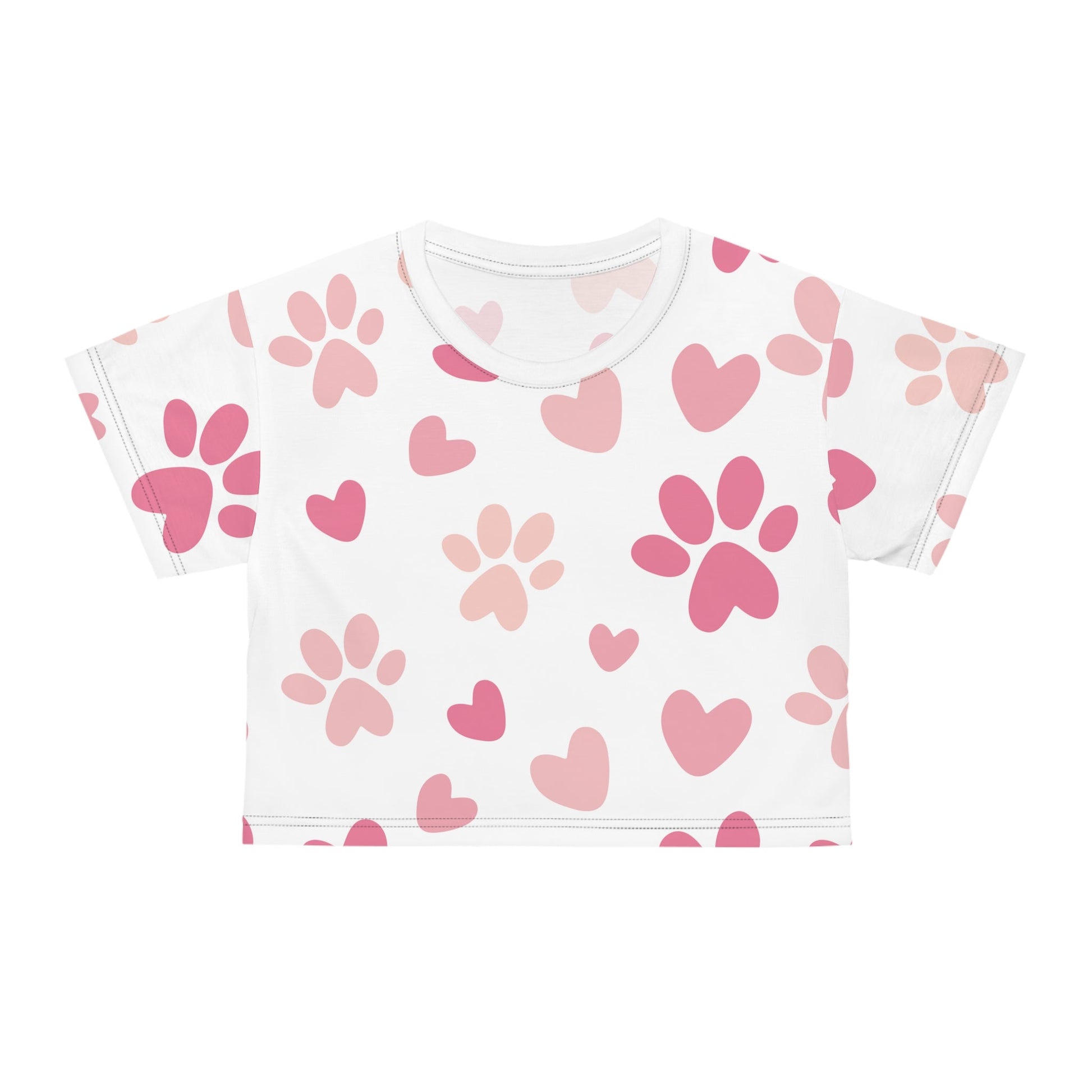 Pink Paws Crop Tee - All Over Prints - Epileptic Al’s Shop
