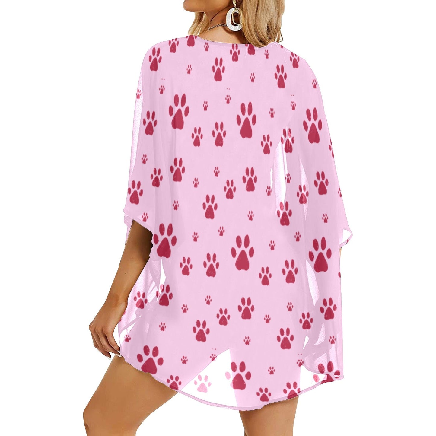 Pink Paws Women's Kimono Chiffon Cover Up (H51) - Activewear - Epileptic Al’s Shop