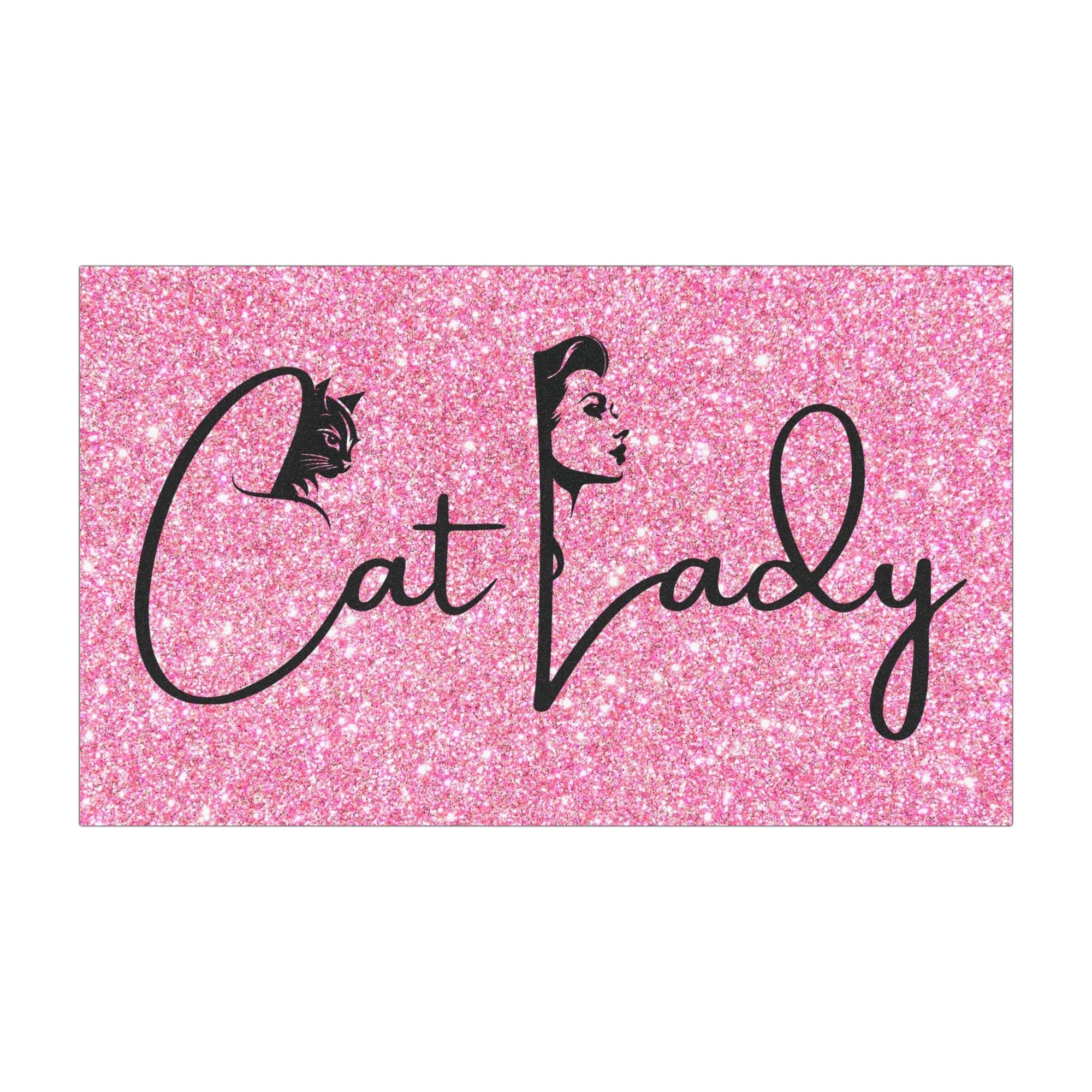 Pink Sparkly Cat Lady Car Magnet - Fun Gift for Cat Lovers - Decor, Kitchen, Magnets - EpiAl's Shop