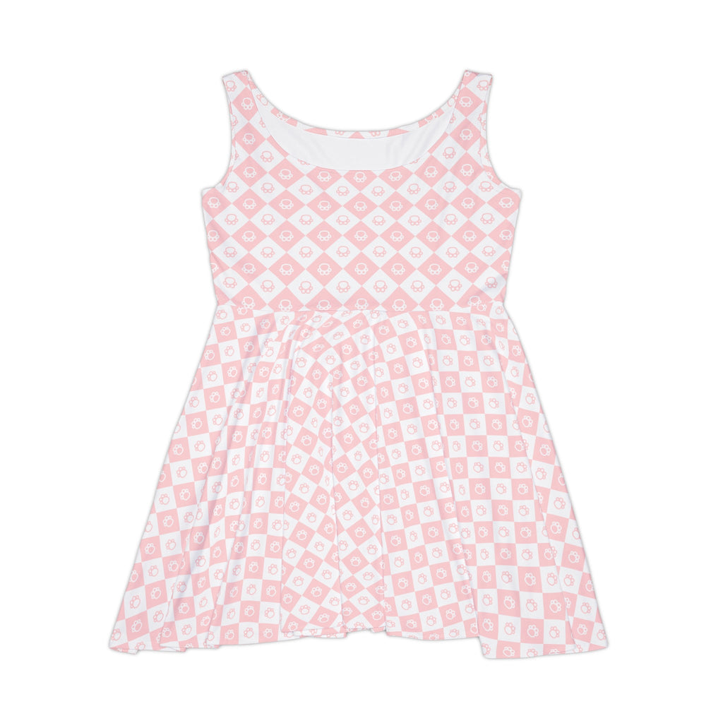 Pink & White Women's Skater Dress - All Over Prints - Epileptic Al’s Shop