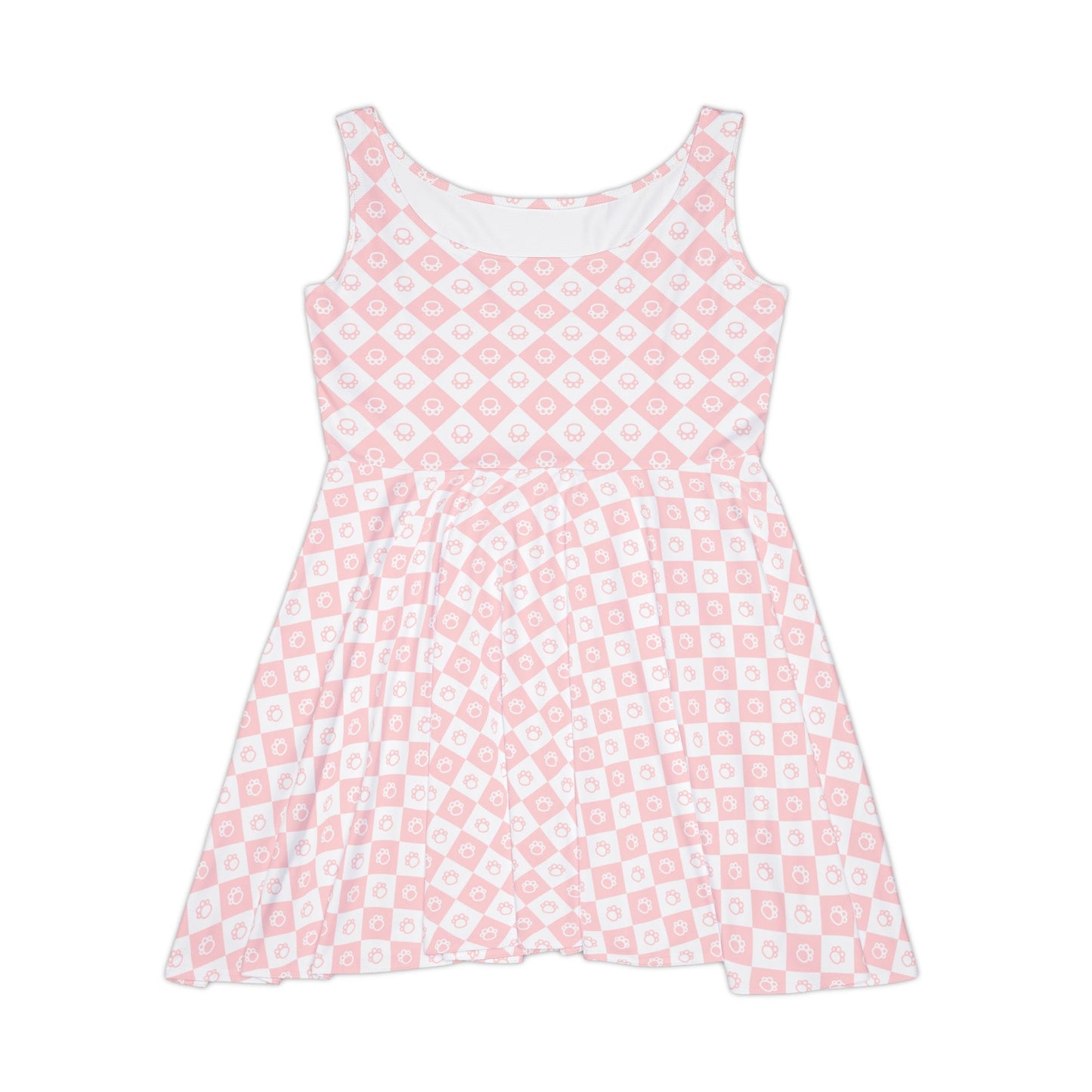 Pink & White Women's Skater Dress - All Over Prints - Epileptic Al’s Shop