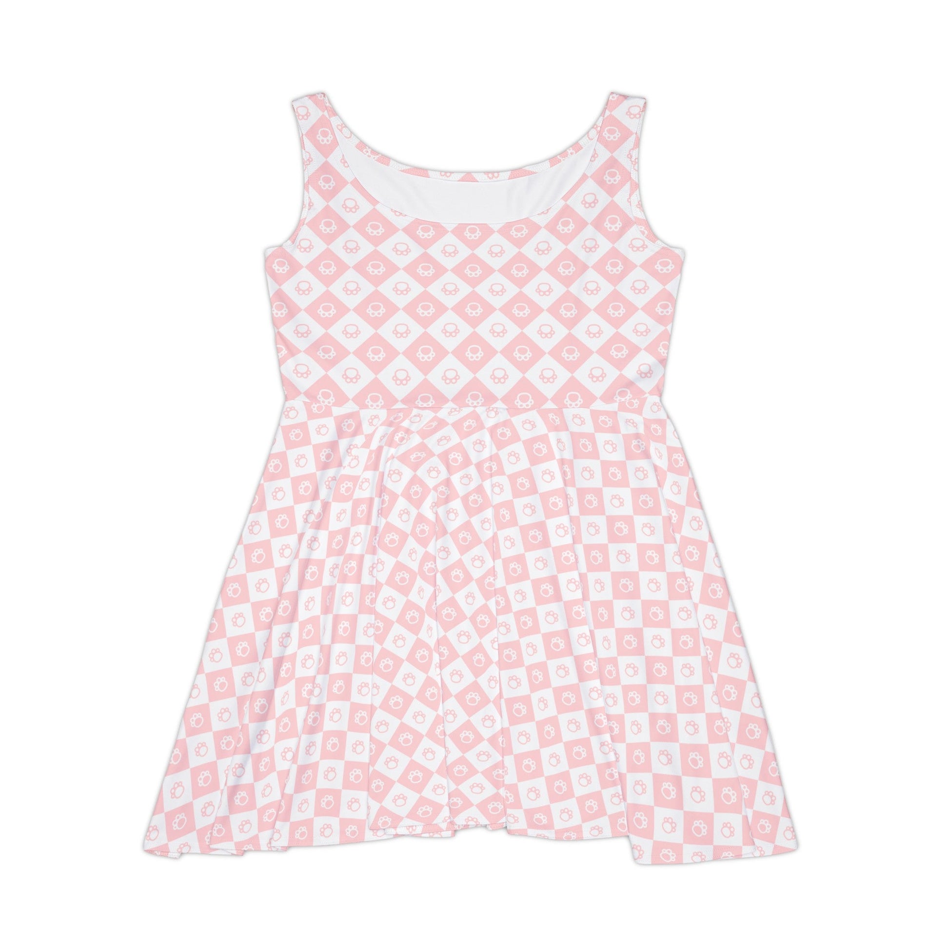 Pink & White Women's Skater Dress - All Over Prints - Epileptic Al’s Shop