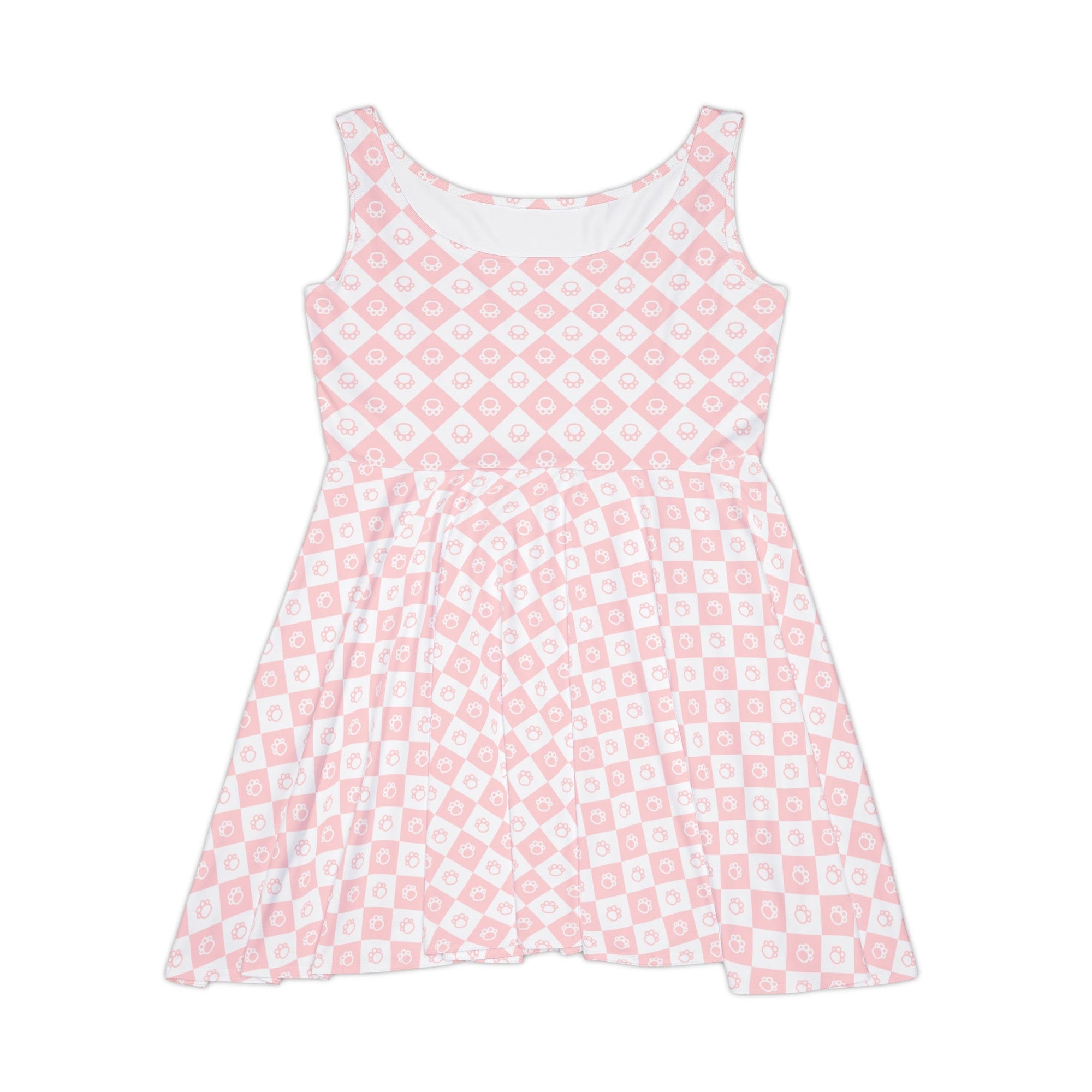 Pink & White Women's Skater Dress - All Over Prints - Epileptic Al’s Shop