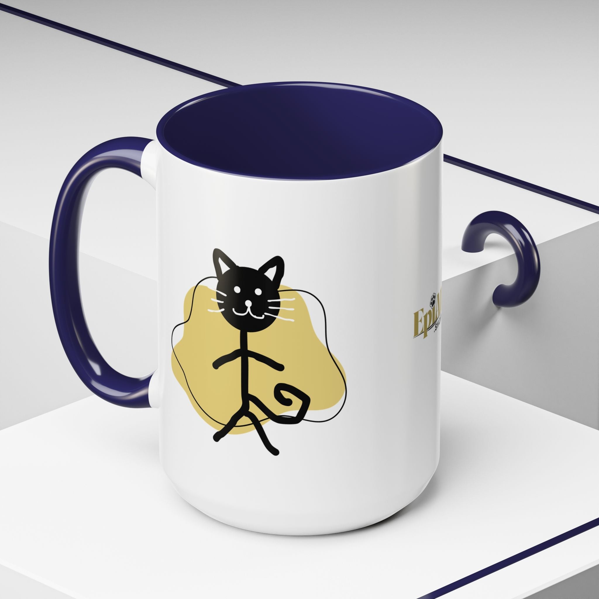 Playful Cat Accent Coffee Mug - 11oz & 15oz - Drinkware, Coffee Mugs - EpiAl's Shop