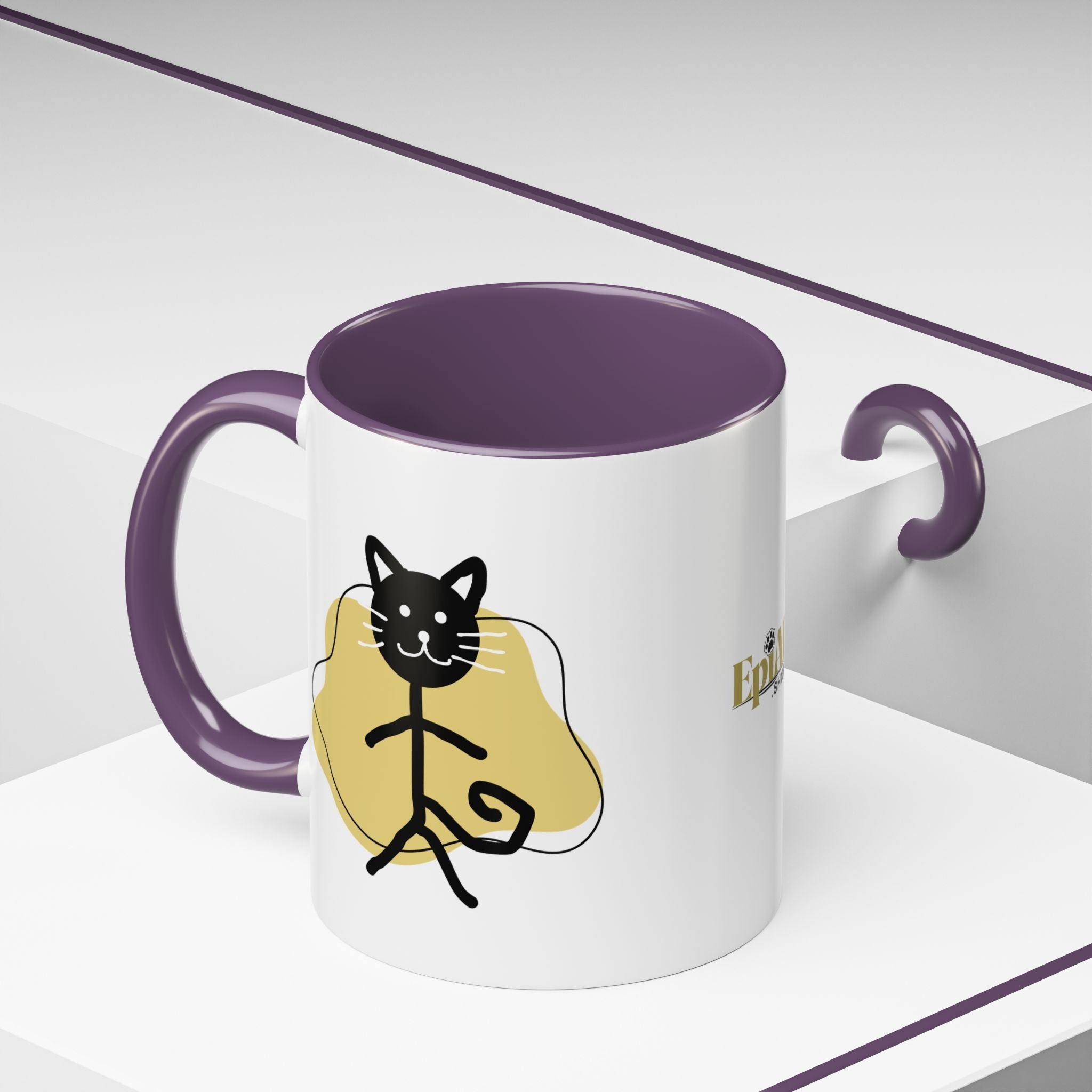 Playful Cat Accent Coffee Mug - 11oz & 15oz - Drinkware, Coffee Mugs - EpiAl's Shop