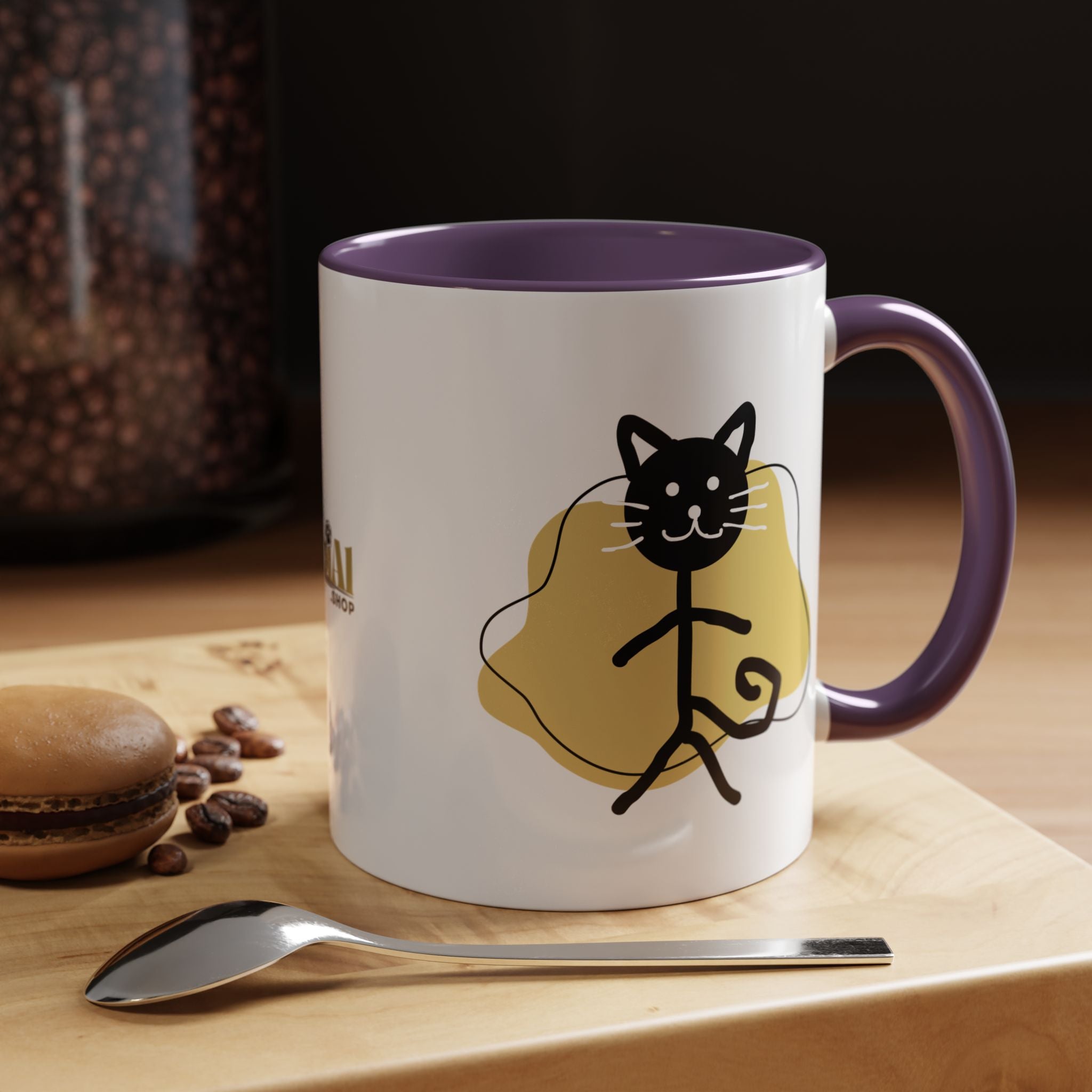 Playful Cat Accent Coffee Mug - 11oz & 15oz - Drinkware, Coffee Mugs - EpiAl's Shop