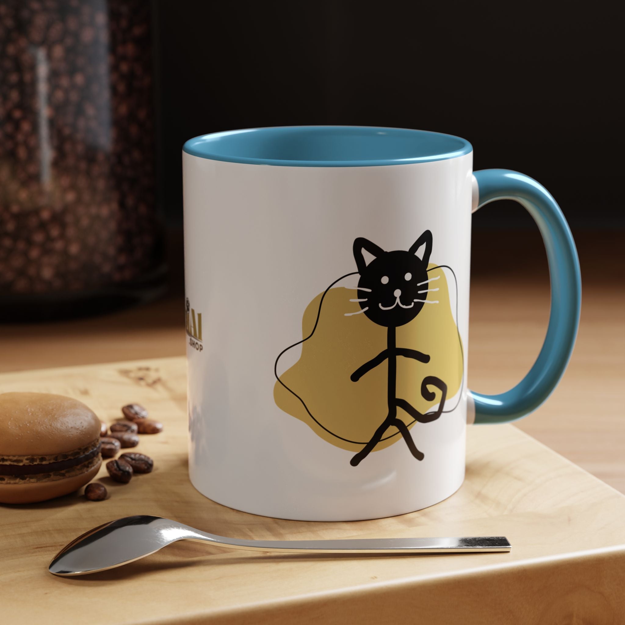 Playful Cat Accent Coffee Mug - 11oz & 15oz - Drinkware, Coffee Mugs - EpiAl's Shop
