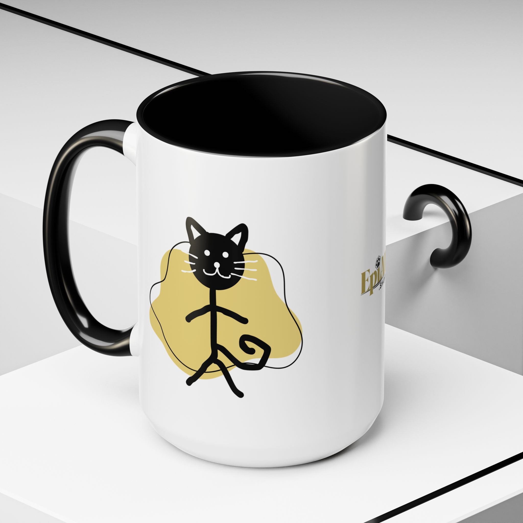 Playful Cat Accent Coffee Mug - 11oz & 15oz - Drinkware, Coffee Mugs - EpiAl's Shop