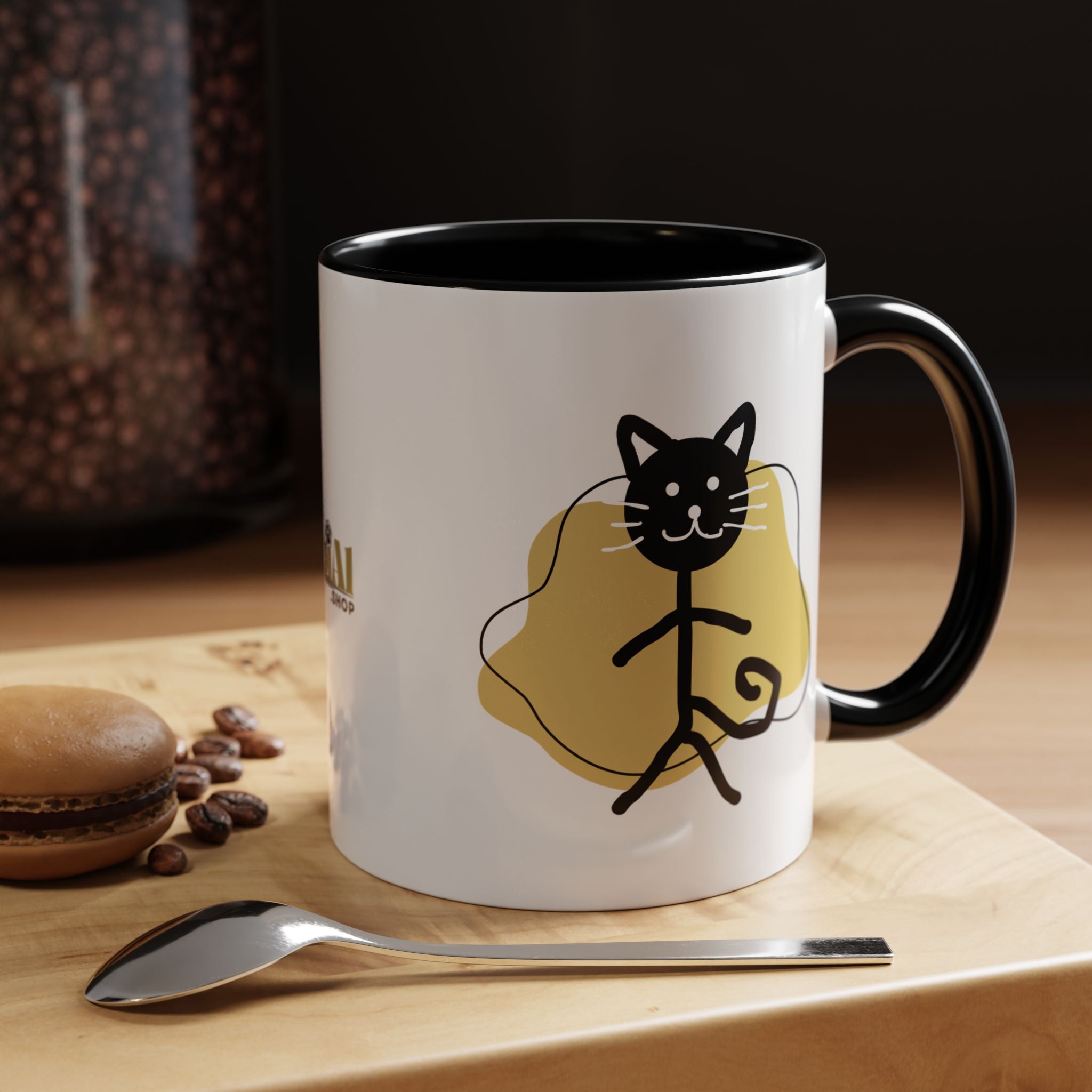 Playful Cat Accent Coffee Mug - 11oz & 15oz - Drinkware, Coffee Mugs - EpiAl's Shop