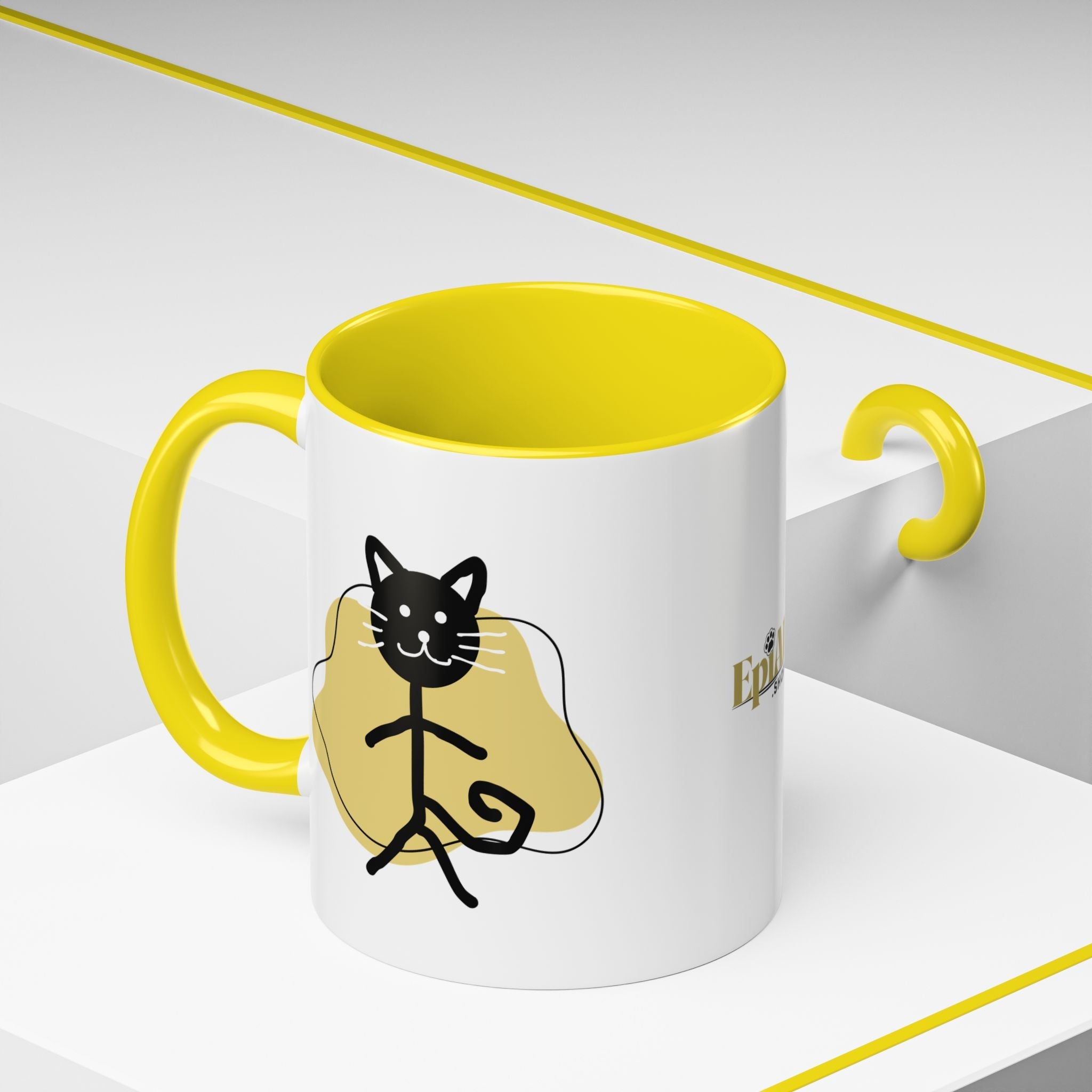 Playful Cat Accent Coffee Mug - 11oz & 15oz - Drinkware, Coffee Mugs - EpiAl's Shop