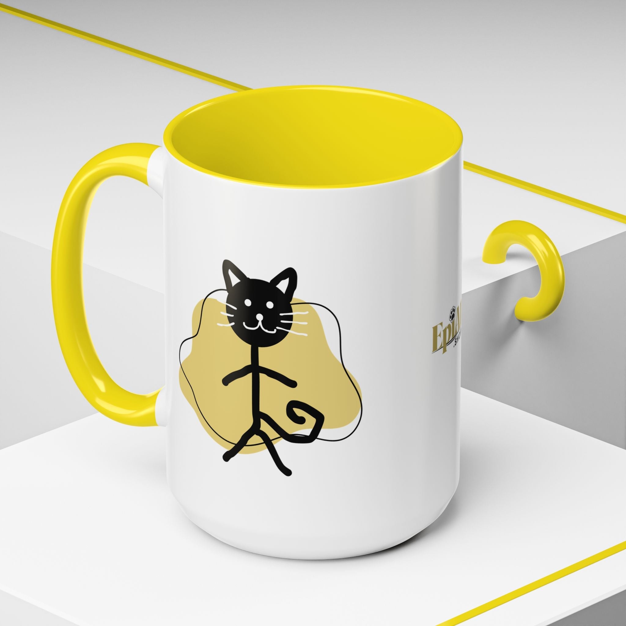 Playful Cat Accent Coffee Mug - 11oz & 15oz - Drinkware, Coffee Mugs - EpiAl's Shop