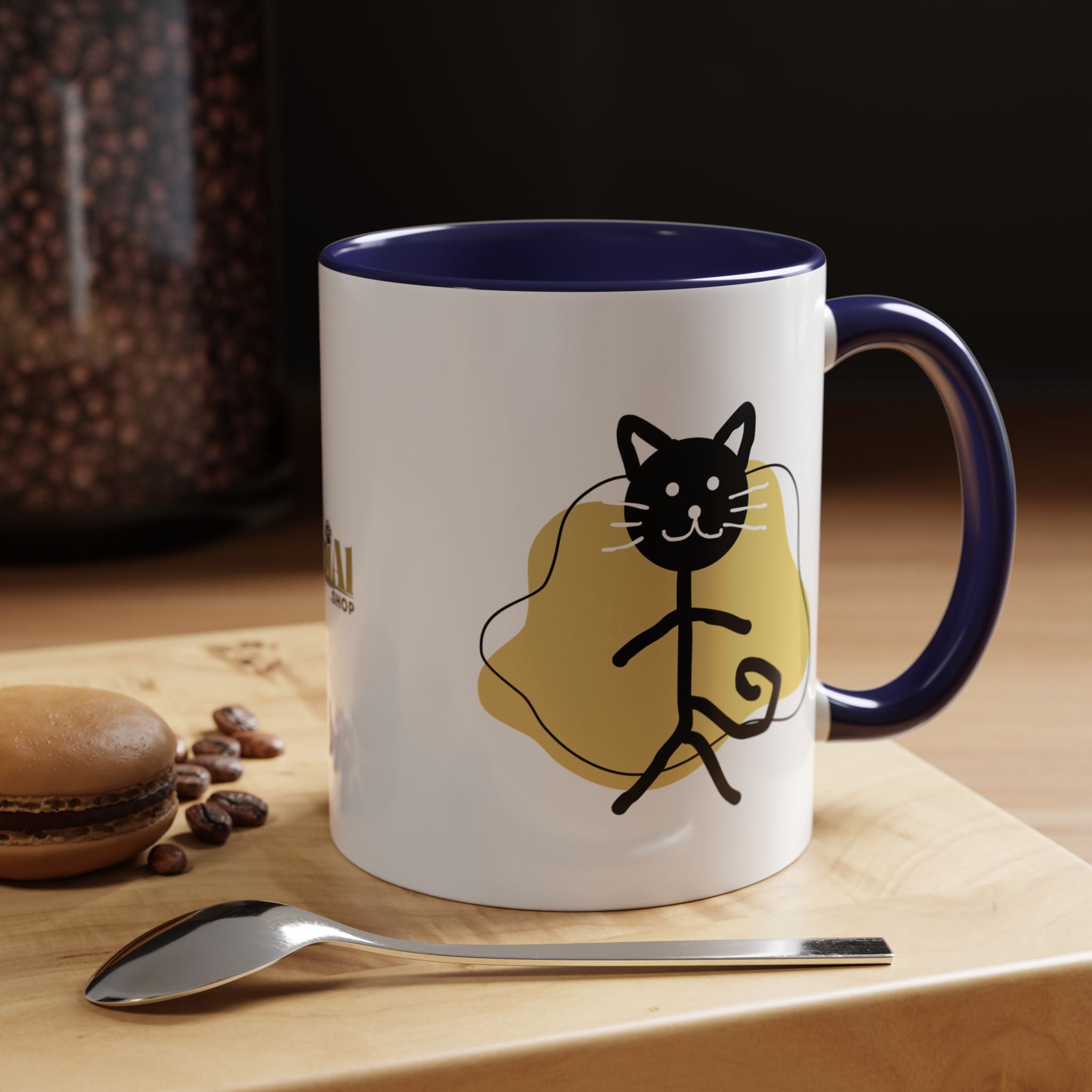 Playful Cat Accent Coffee Mug - 11oz & 15oz - Drinkware, Coffee Mugs - EpiAl's Shop