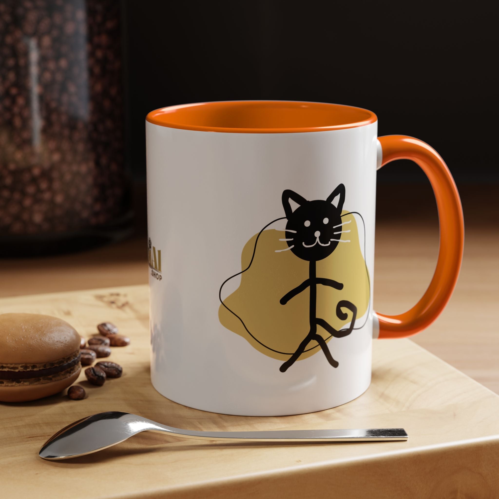 Playful Cat Accent Coffee Mug - 11oz & 15oz - Drinkware, Coffee Mugs - EpiAl's Shop