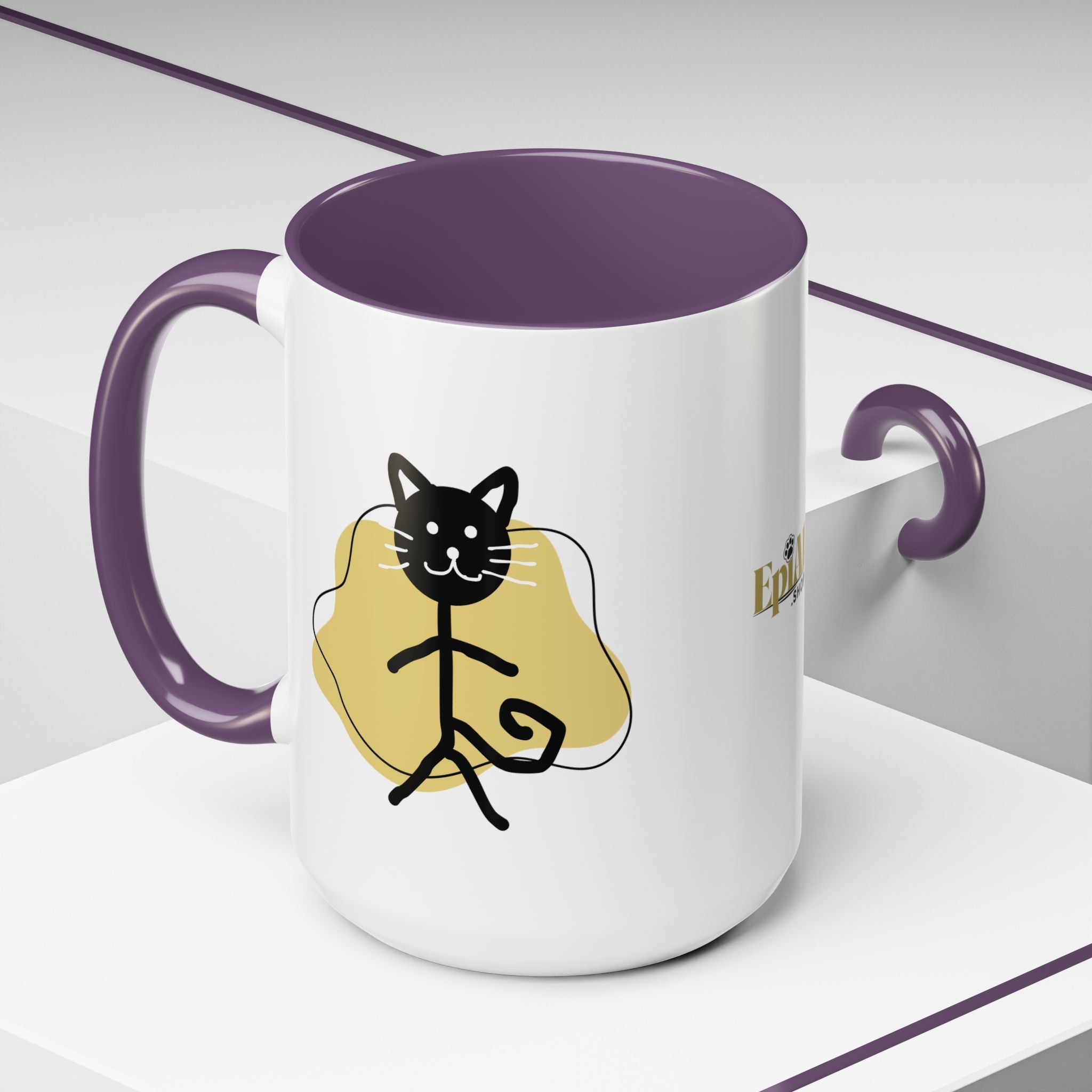 Playful Cat Accent Coffee Mug - 11oz & 15oz - Drinkware, Coffee Mugs - EpiAl's Shop