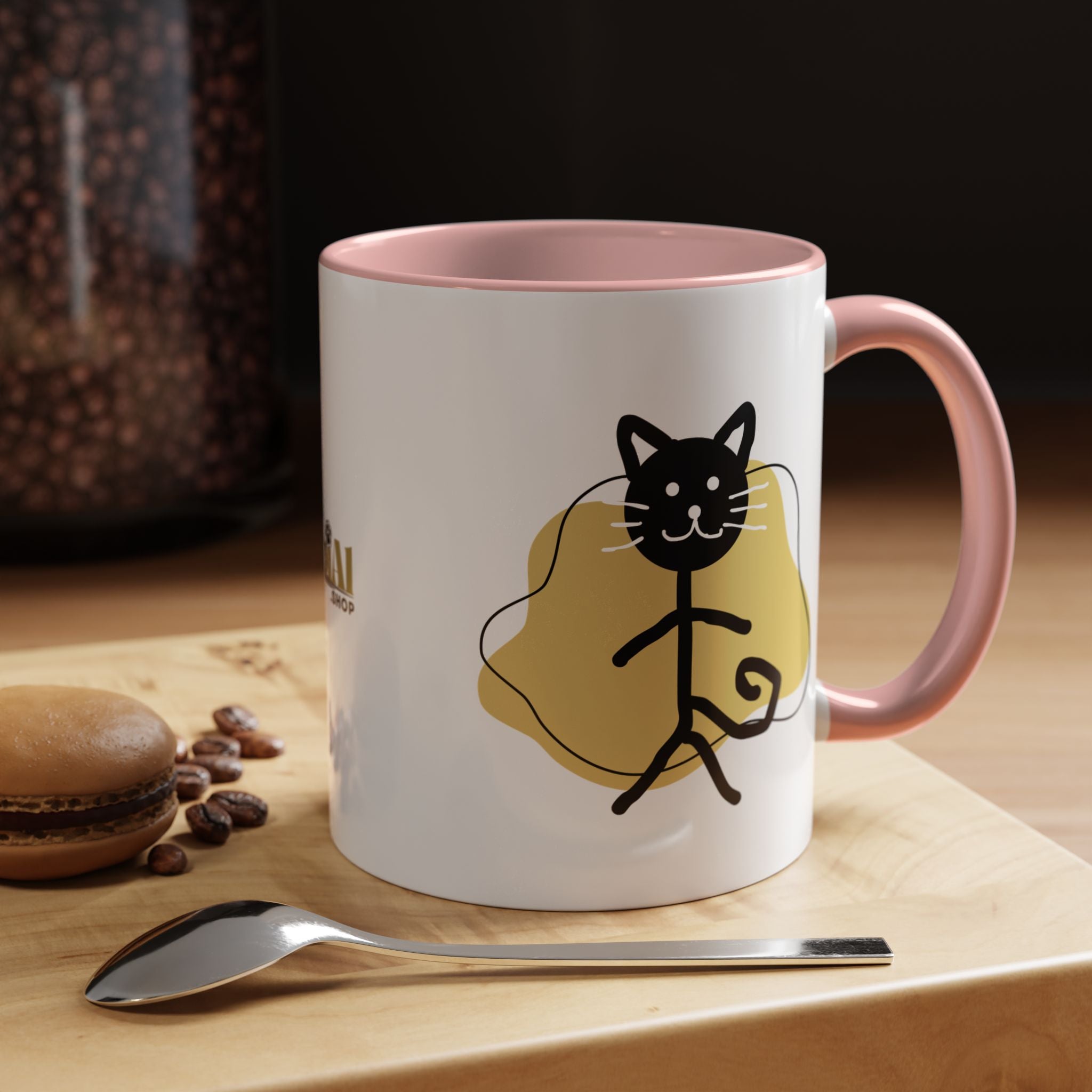 Playful Cat Accent Coffee Mug - 11oz & 15oz - Drinkware, Coffee Mugs - EpiAl's Shop