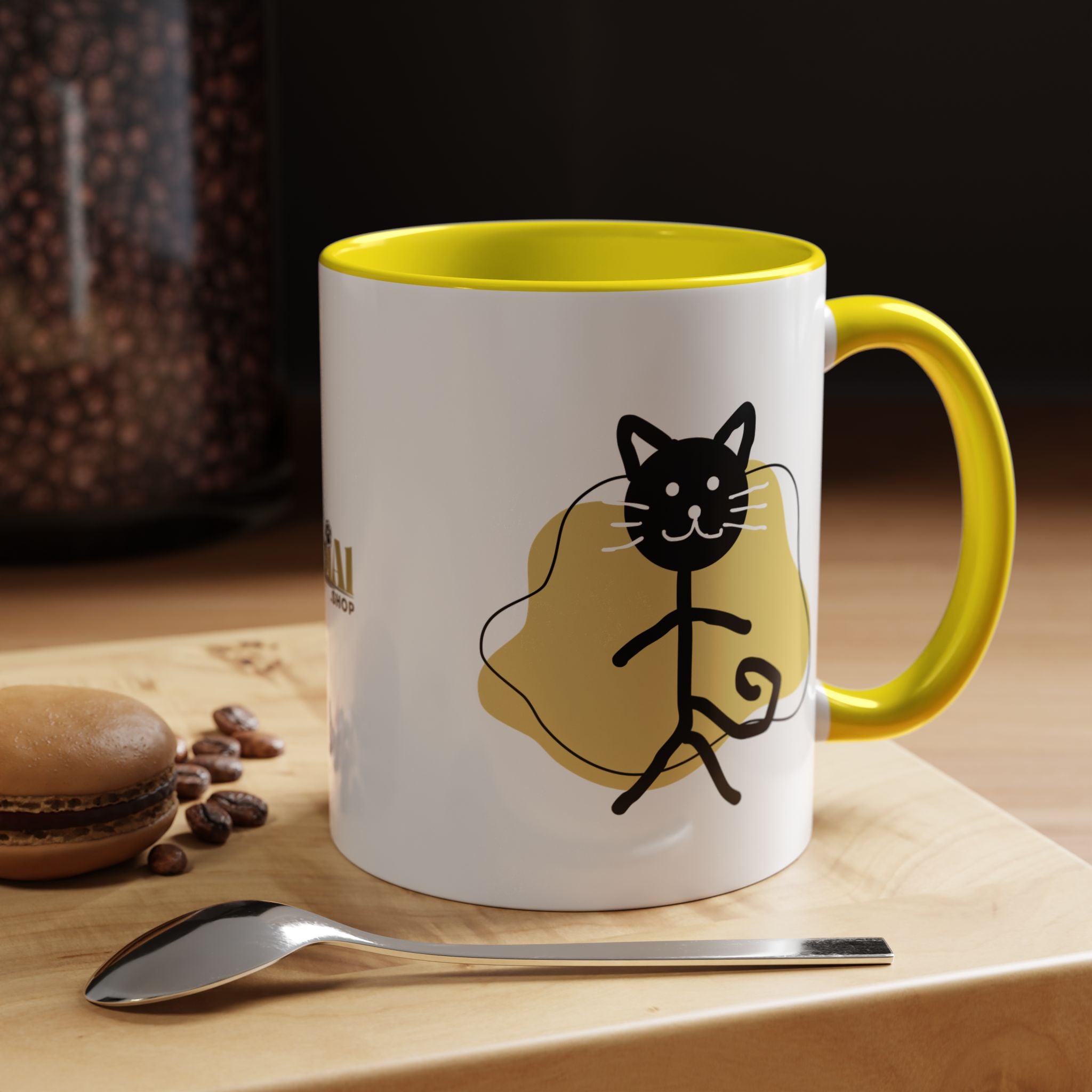 Playful Cat Accent Coffee Mug - 11oz & 15oz - Drinkware, Coffee Mugs - EpiAl's Shop