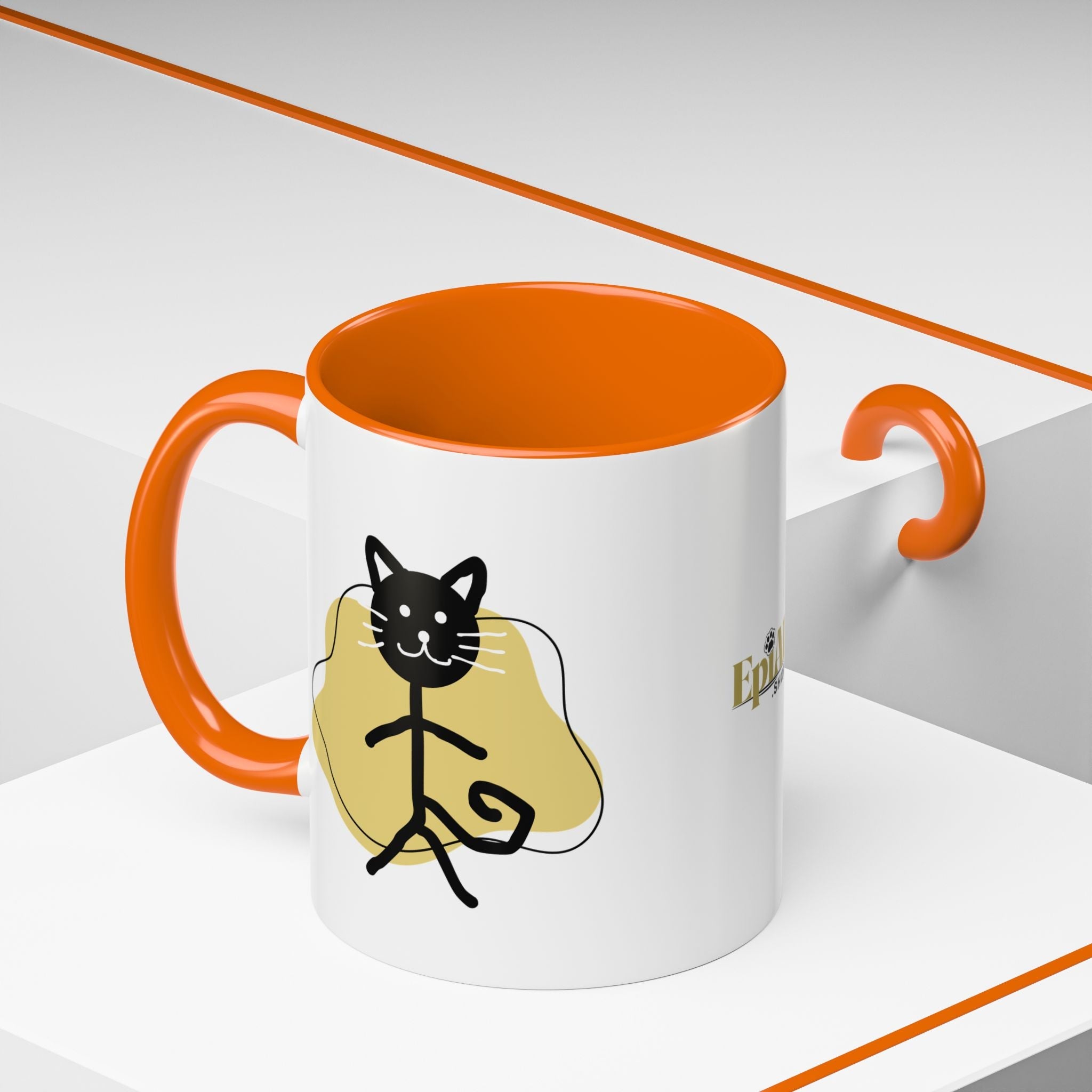 Playful Cat Accent Coffee Mug - 11oz & 15oz - Drinkware, Coffee Mugs - EpiAl's Shop