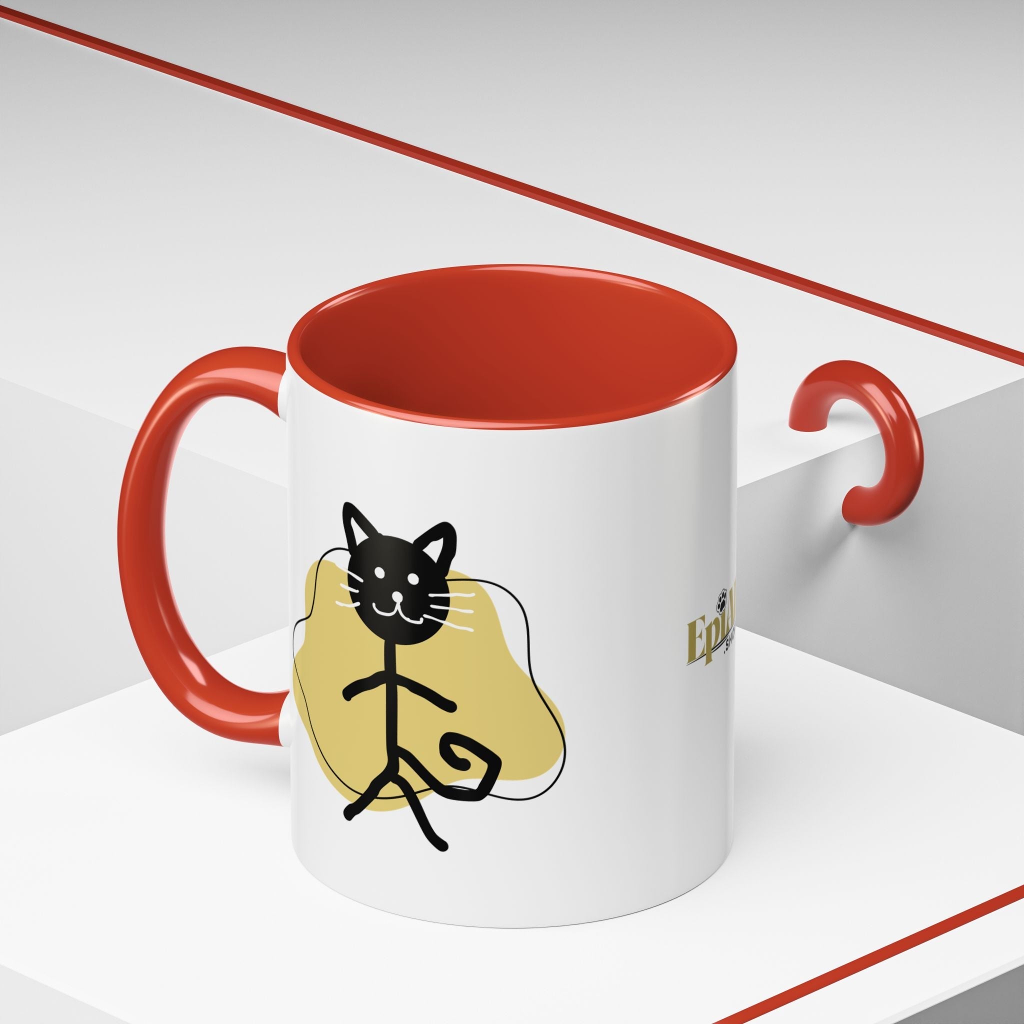 Playful Cat Accent Coffee Mug - 11oz & 15oz - Drinkware, Coffee Mugs - EpiAl's Shop