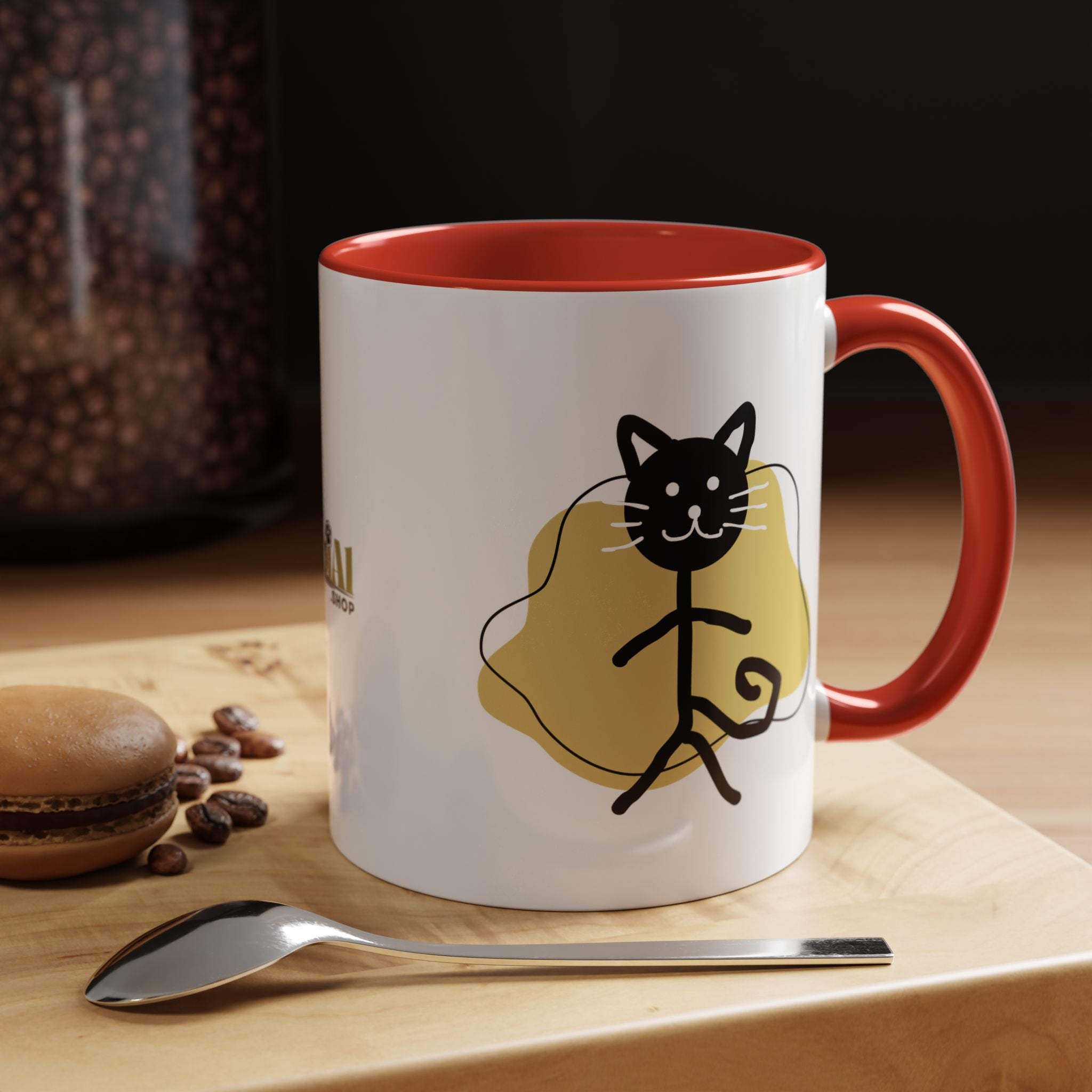 Playful Cat Accent Coffee Mug - 11oz & 15oz - Drinkware, Coffee Mugs - EpiAl's Shop