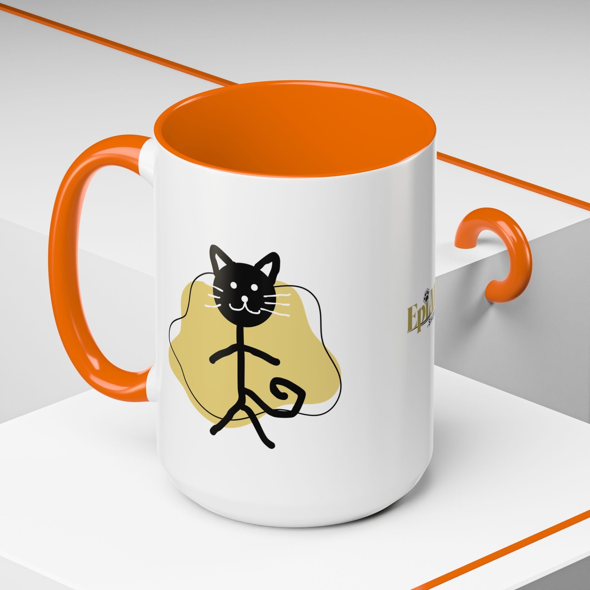 Playful Cat Accent Coffee Mug - 11oz & 15oz - Drinkware, Coffee Mugs - EpiAl's Shop