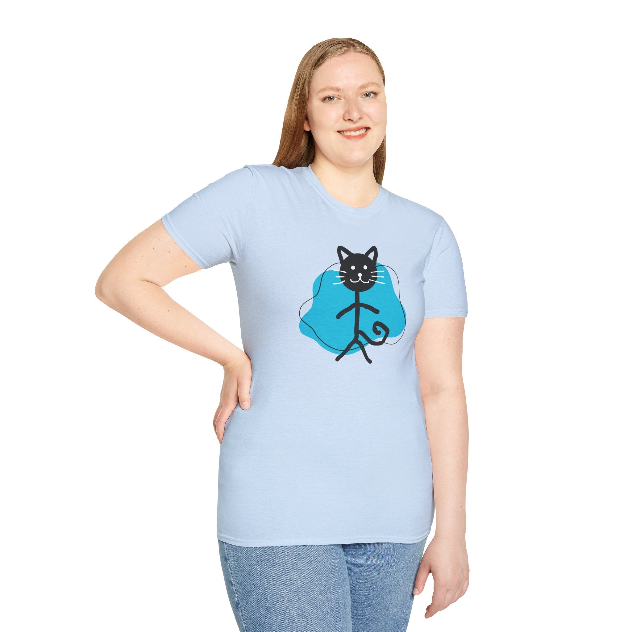 Playful Cat Graphic T-Shirt – Unisex Softstyle Tee for Cat Lovers - Clothing, T-shirts - EpiAl's Shop