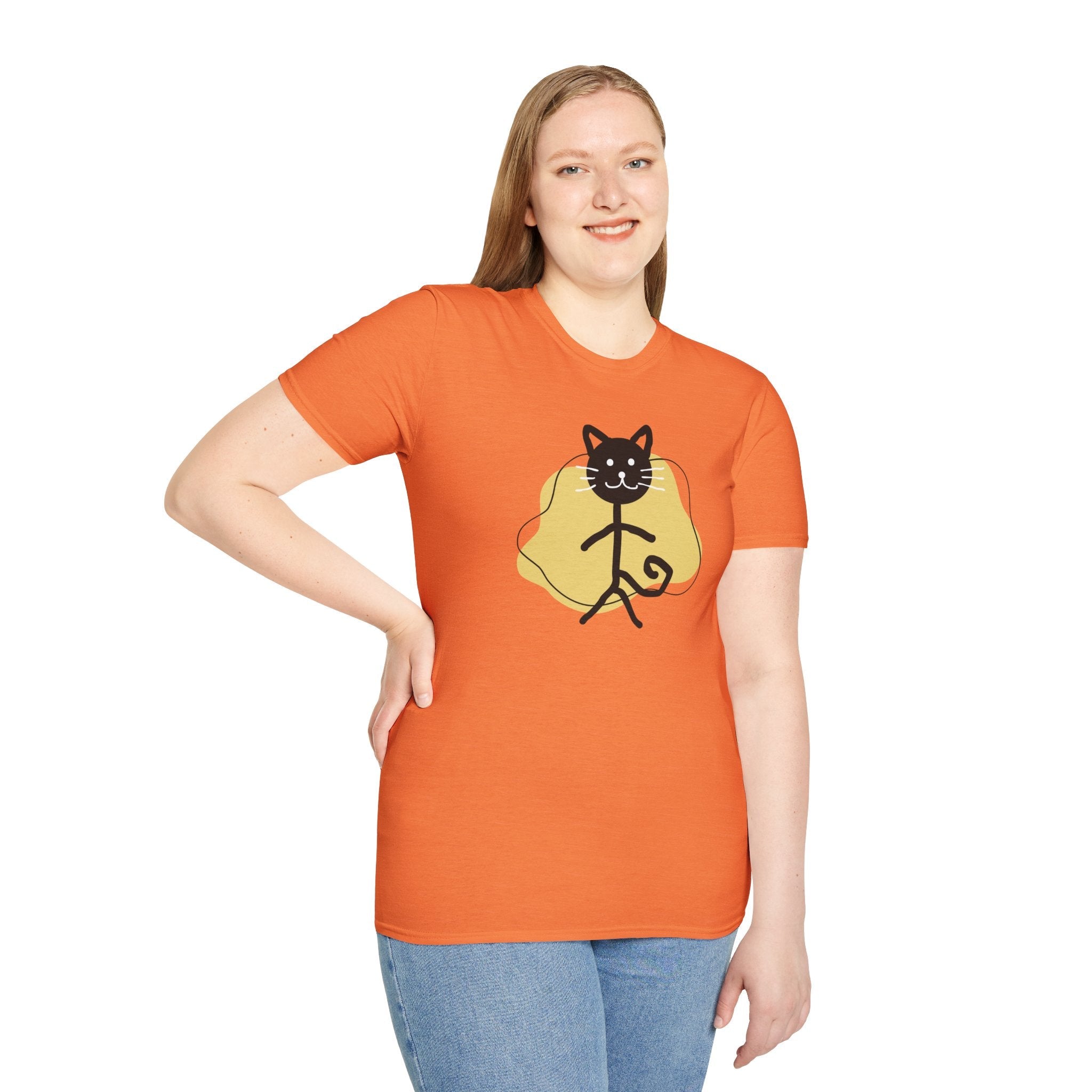 Playful Cat Graphic T-Shirt – Unisex Softstyle Tee for Cat Lovers - Clothing, T-shirts - EpiAl's Shop