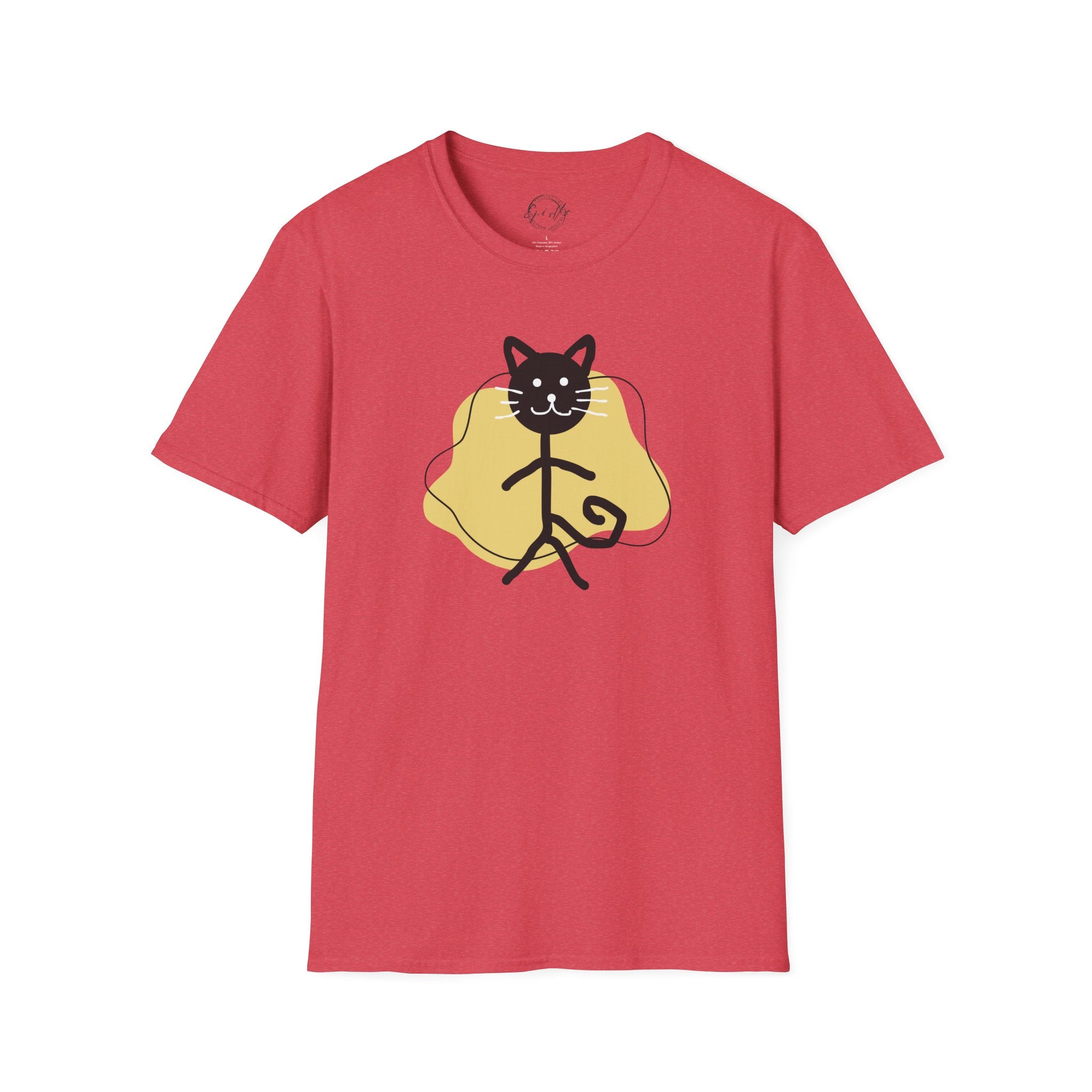 Playful Cat Graphic T-Shirt – Unisex Softstyle Tee for Cat Lovers - Clothing, T-shirts - EpiAl's Shop