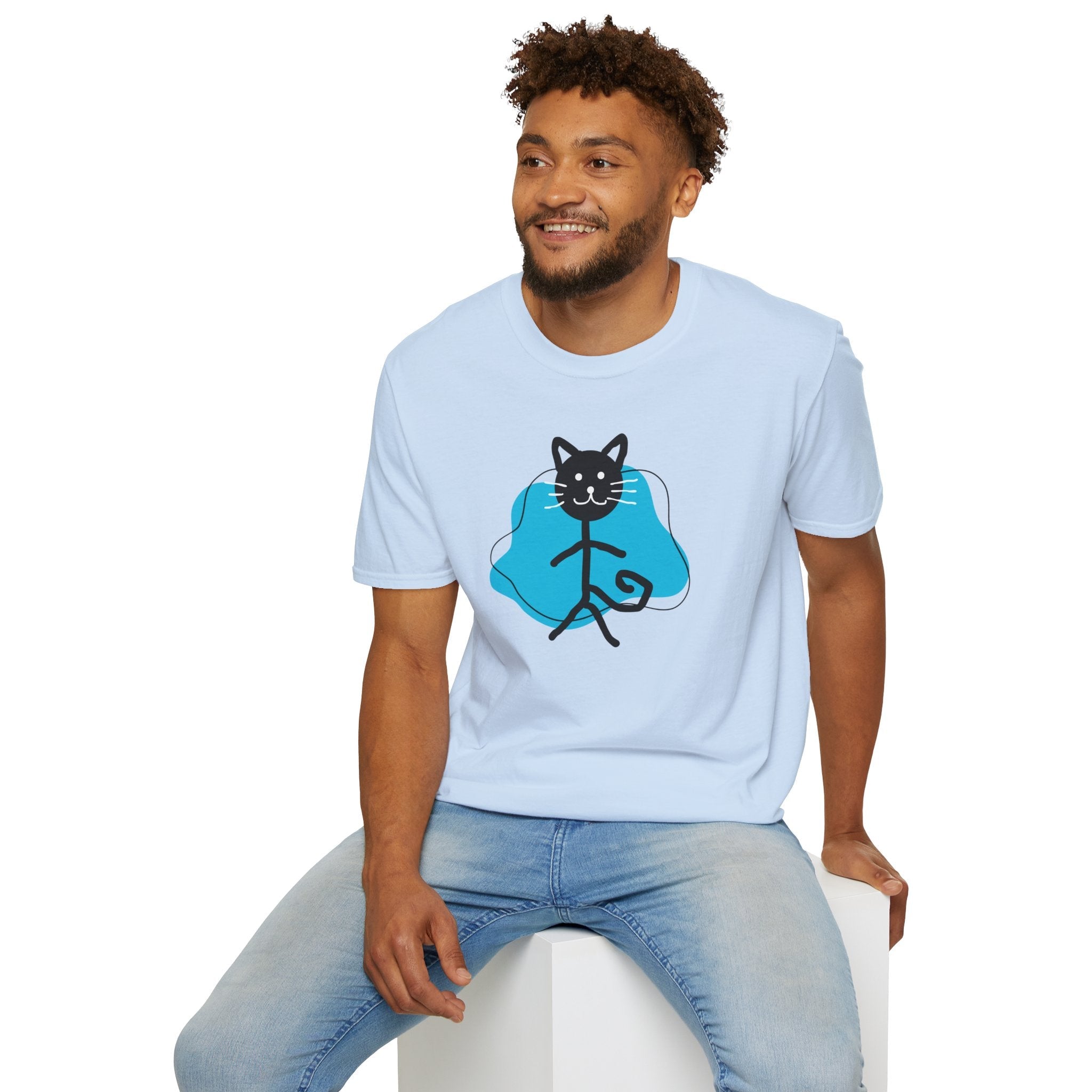 Playful Cat Graphic T-Shirt – Unisex Softstyle Tee for Cat Lovers - Clothing, T-shirts - EpiAl's Shop