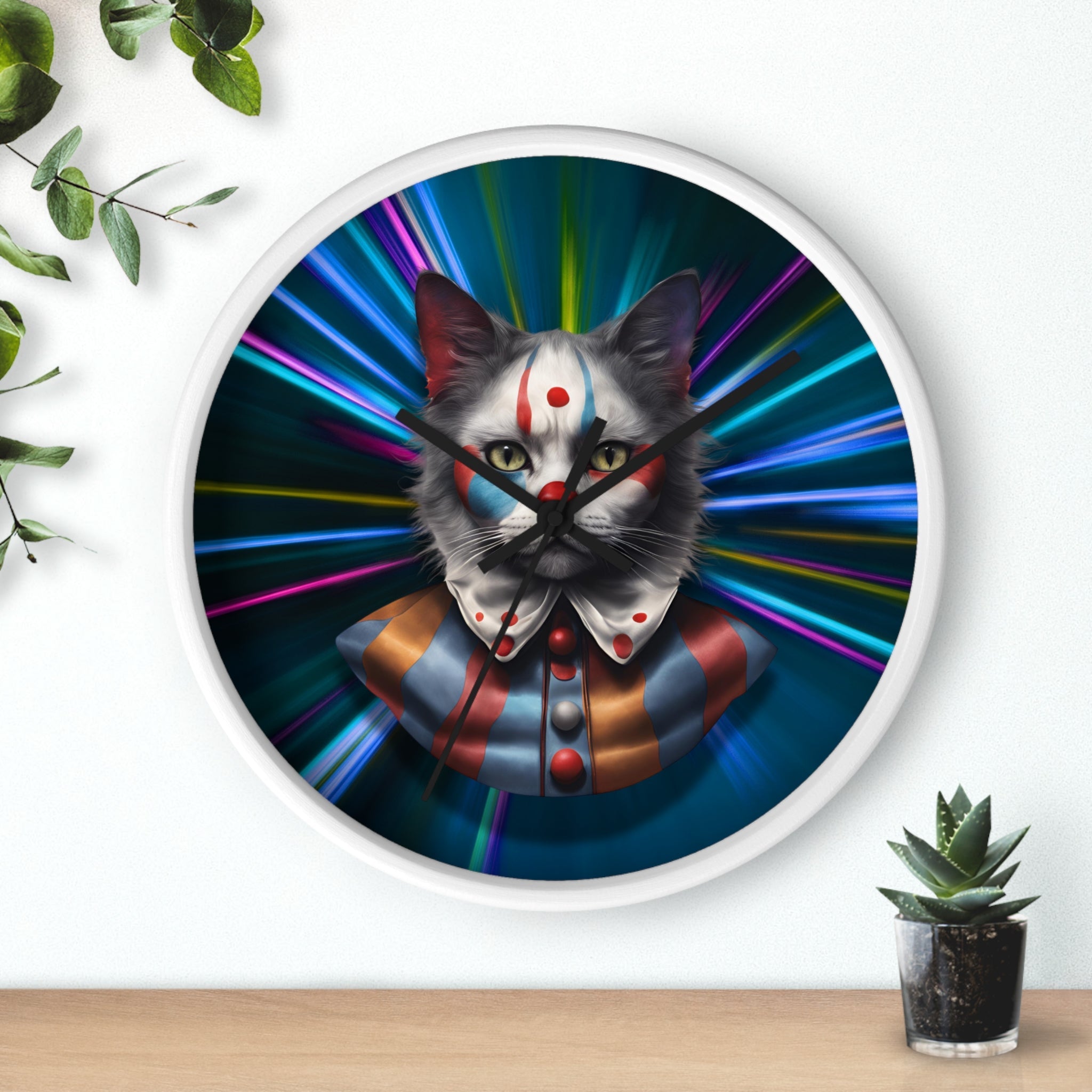 Playful Cat Wall Clock - Colorful Retro Vibe for Cat Lovers - Decor, Home, Wall Clocks - EpiAl's Shop