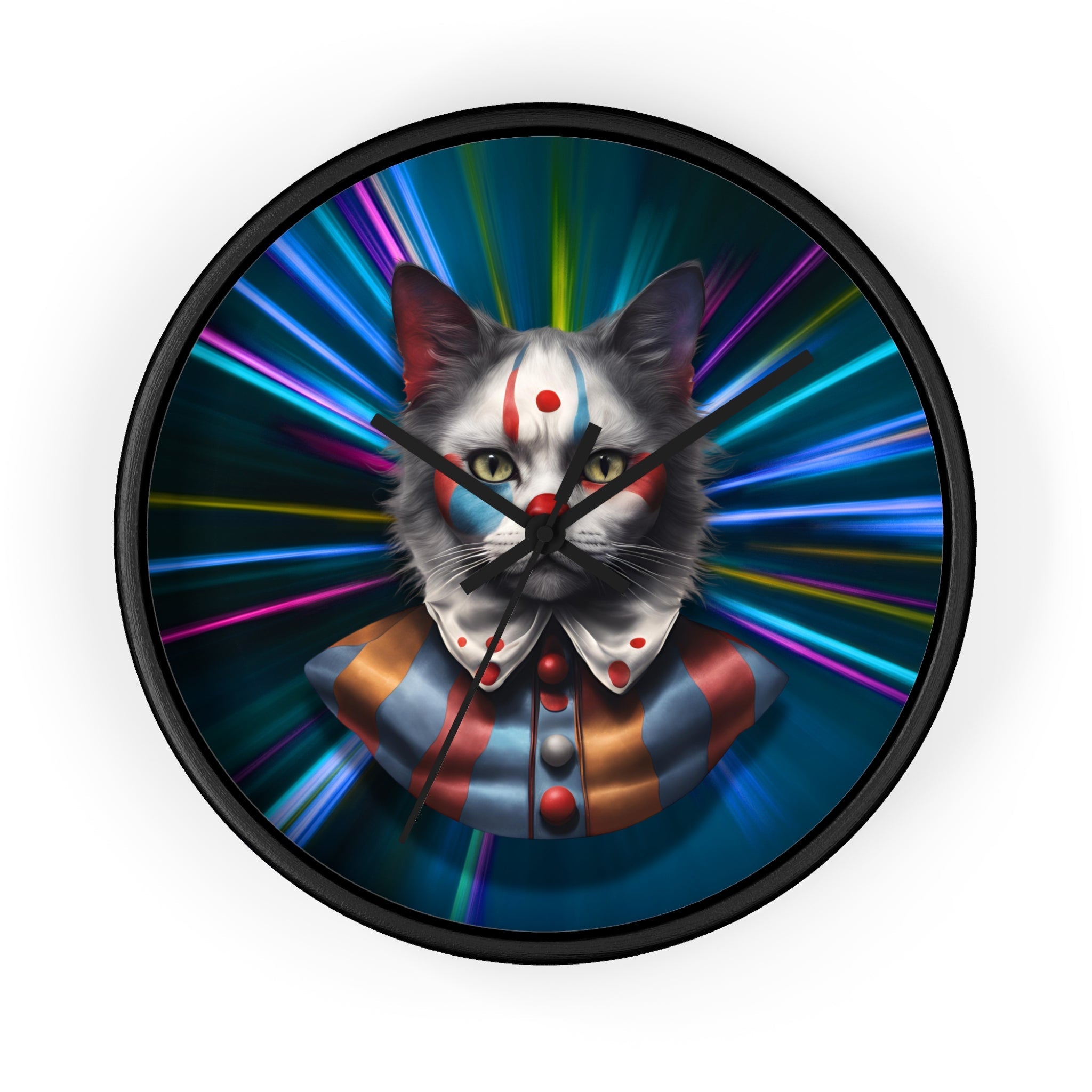 Playful Cat Wall Clock - Colorful Retro Vibe for Cat Lovers - Decor, Home, Wall Clocks - EpiAl's Shop