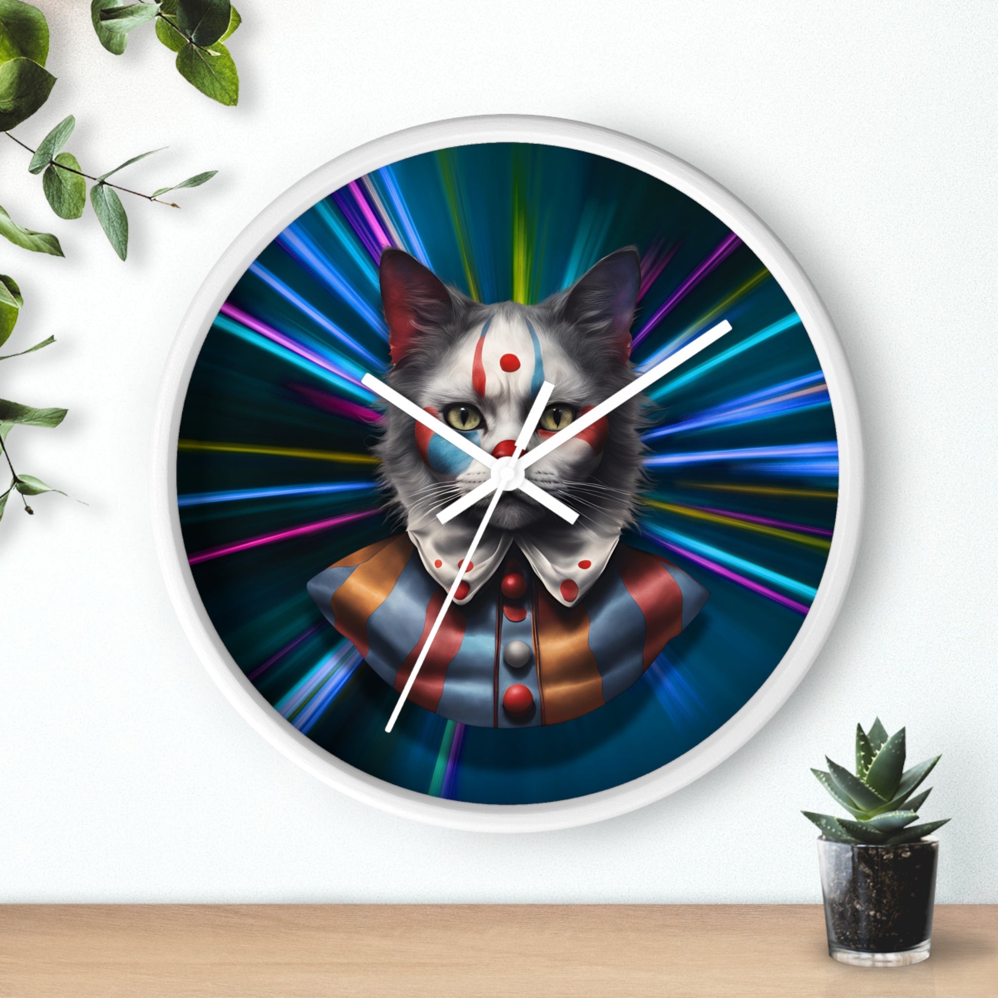 Playful Cat Wall Clock - Colorful Retro Vibe for Cat Lovers - Decor, Home, Wall Clocks - EpiAl's Shop