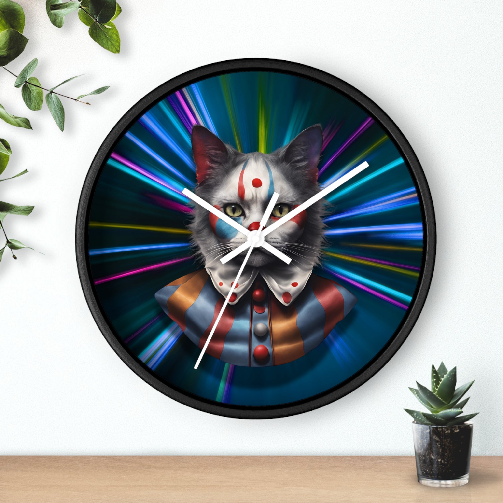 Playful Cat Wall Clock - Colorful Retro Vibe for Cat Lovers - Decor, Home, Wall Clocks - EpiAl's Shop