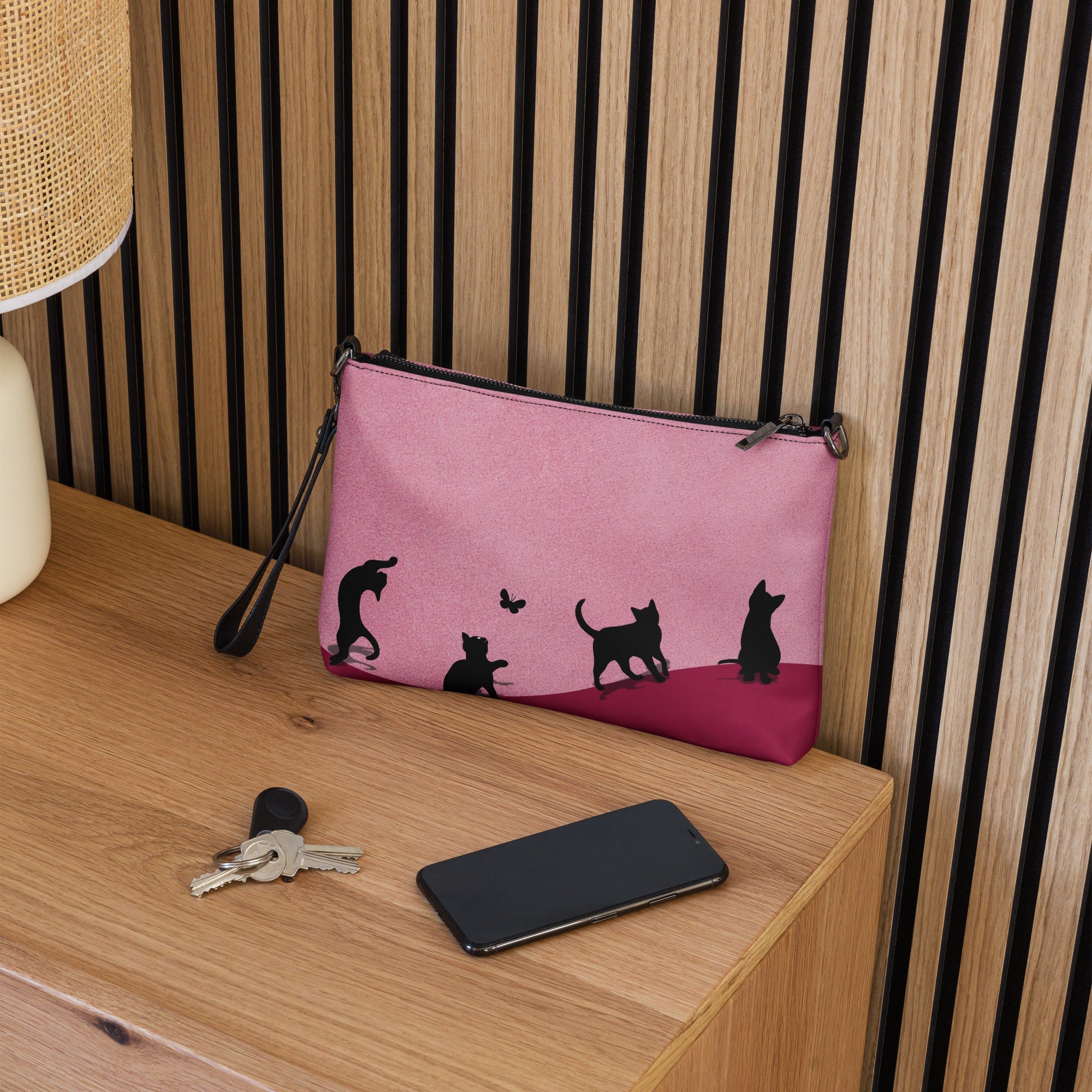 Playful Kitties Pink Crossbody Bag - handbag - EpiAl's Shop