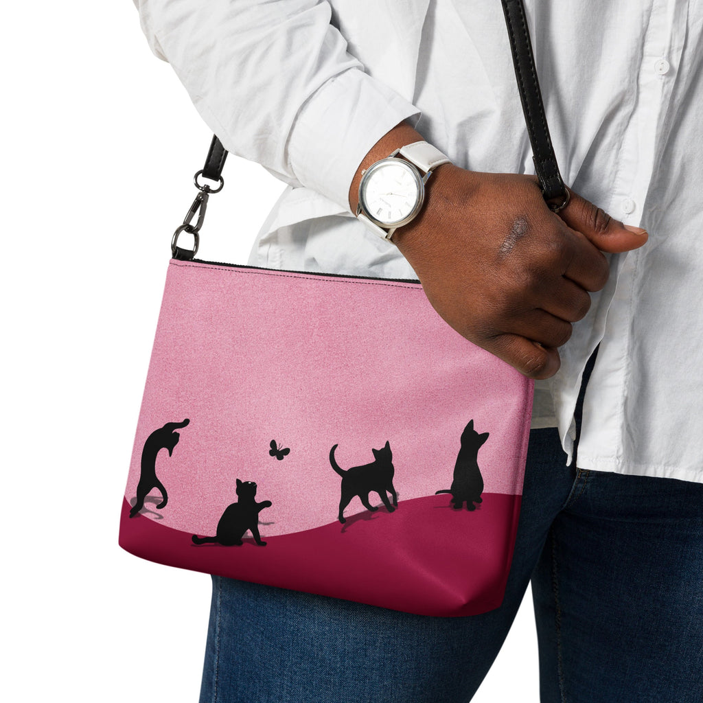 Playful Kitties Pink Crossbody Bag - handbag - EpiAl's Shop