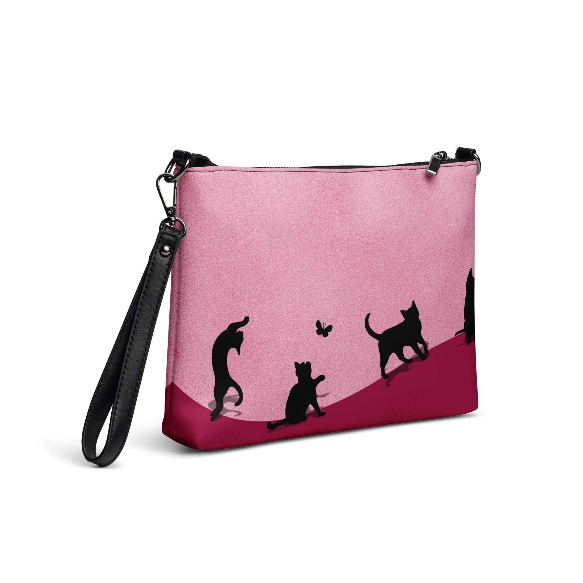 Playful Kitties Pink Crossbody Bag - handbag - EpiAl's Shop