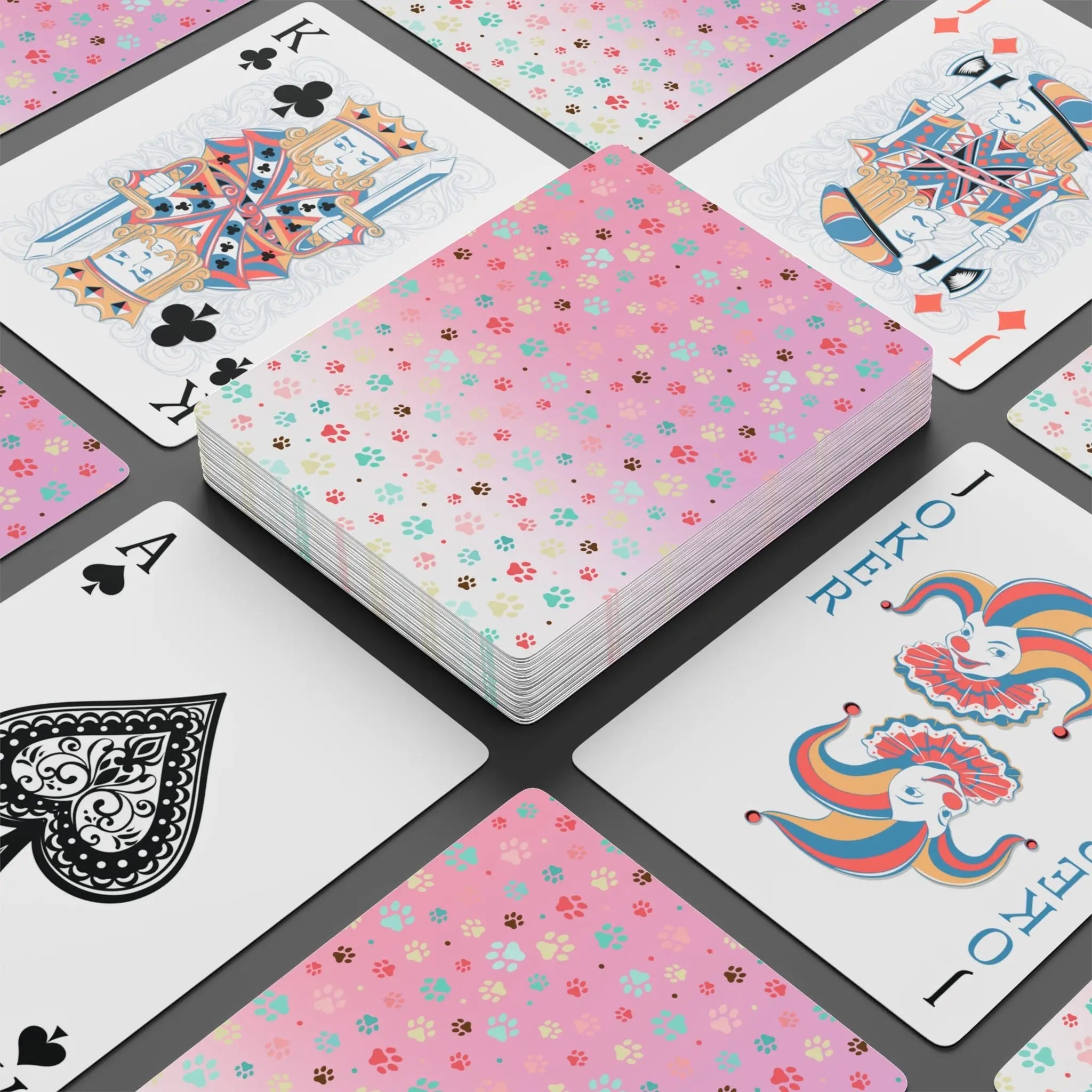 Poker Playing Cards with Pet Paw Print Design - Toys & Games, Playing Cards - EpiAl's Shop